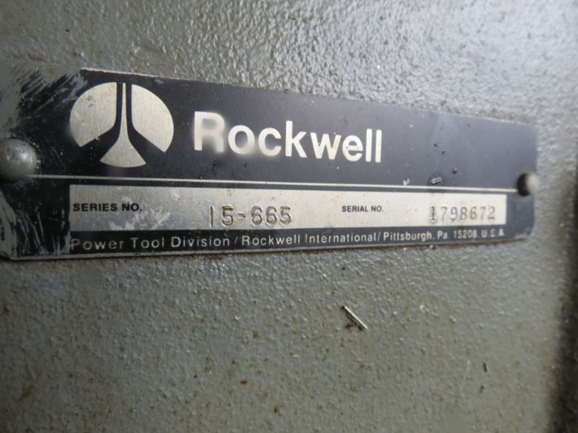 Delta Rockwell 15'' Floor Model Drill Press s/n 1798672 - Image 3 of 3