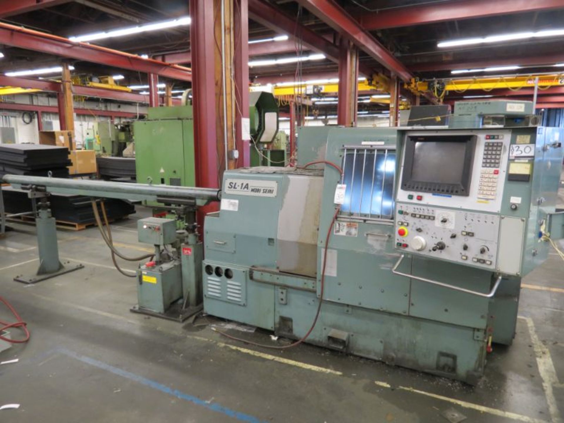 Mori Seiki SL-1 CNC Lathe w/ Hydraulic Bar Feed, 6" 3 Jaw Chuck, s/n 514