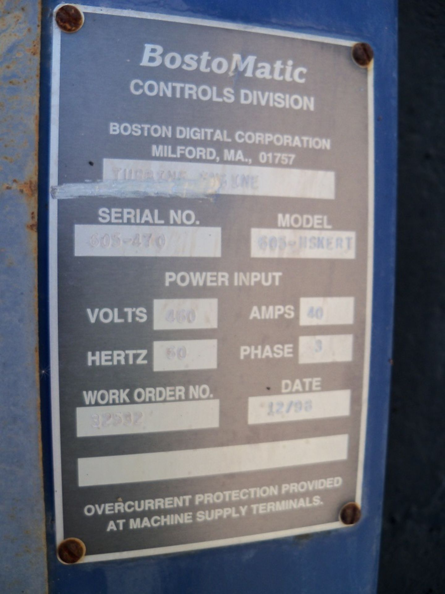 Bostomatic Model BD 605 5 Axis CNC VMC, s/n 605-470, New 1998 (Located in Thomasville, GA) - Image 9 of 9