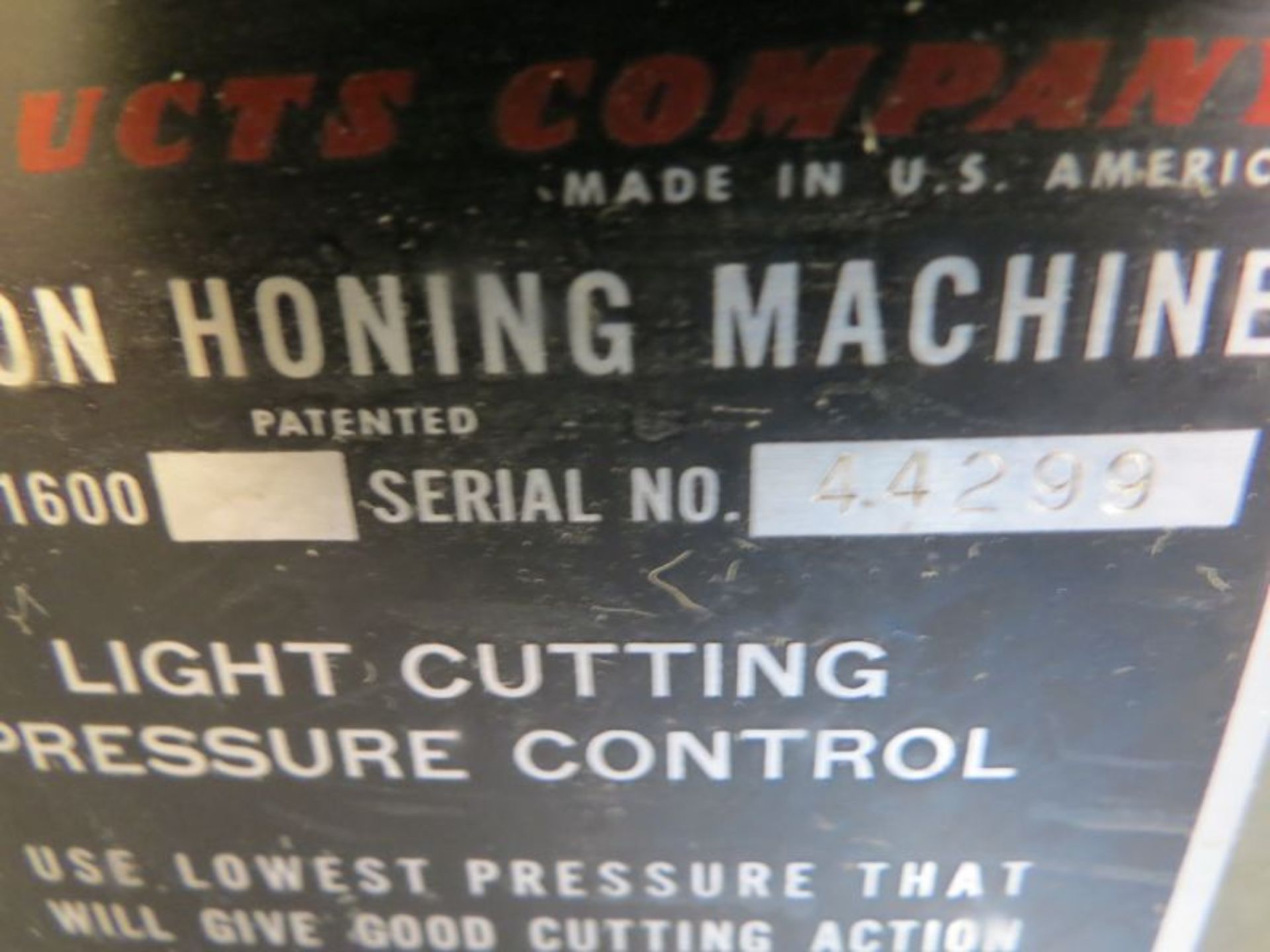 Sunnen MBB 1600 Honing Machine, s/n 44299 - Image 5 of 5