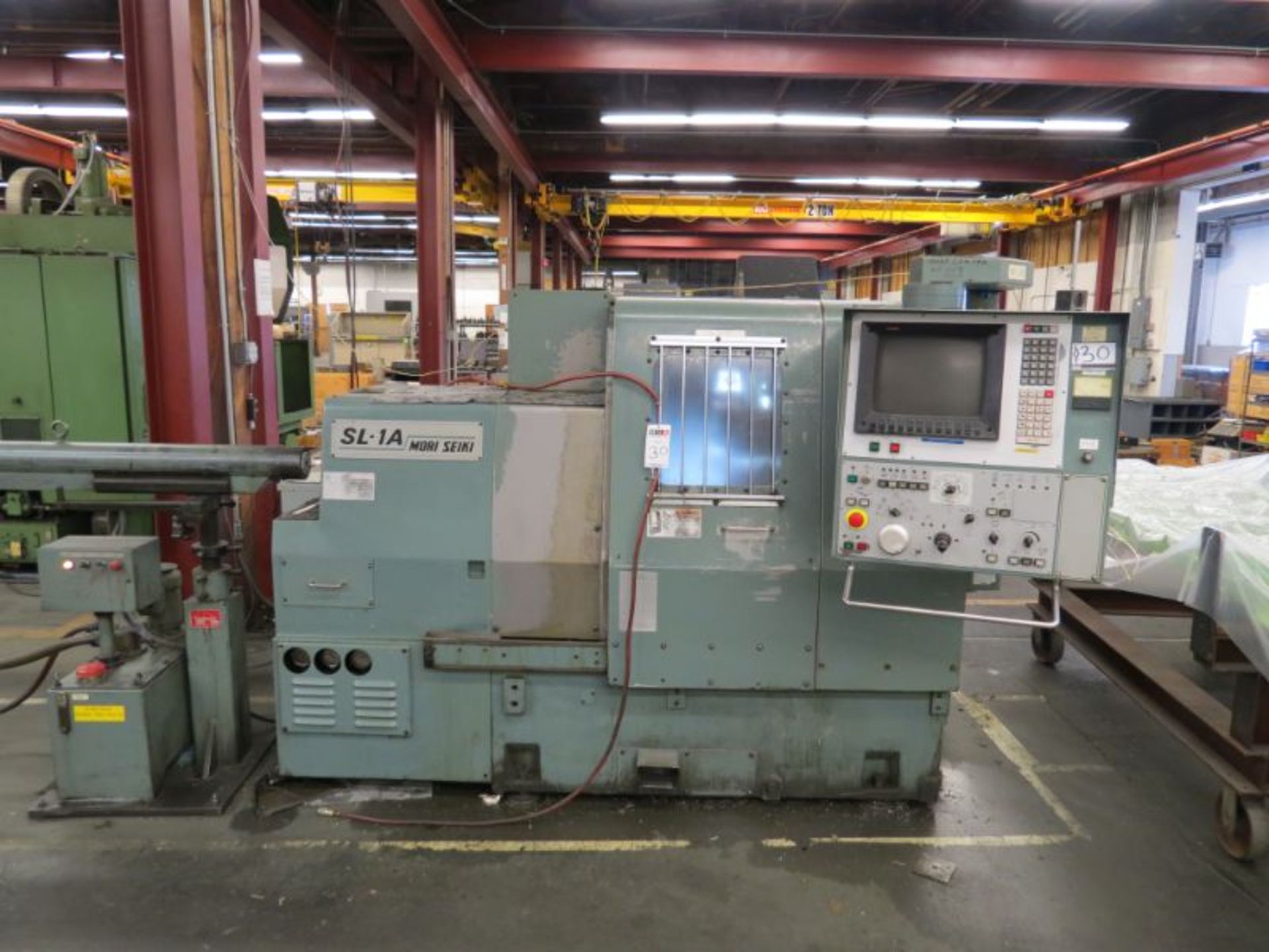 Mori Seiki SL-1 CNC Lathe w/ Hydraulic Bar Feed, 6" 3 Jaw Chuck, s/n 514 - Image 3 of 7