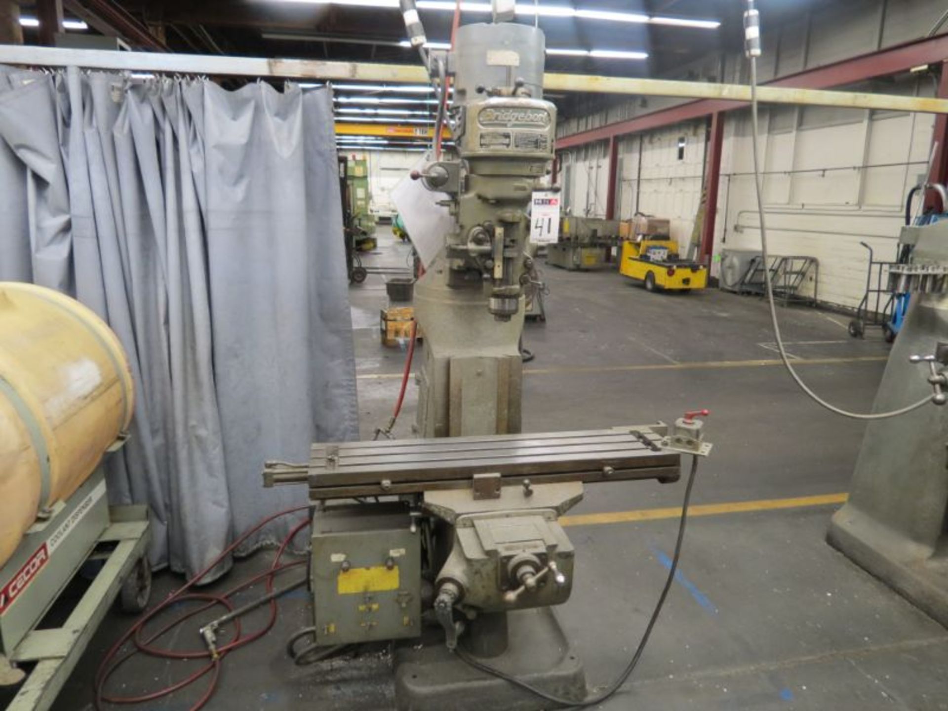 Bridgeport Vertical Mill 9" x 42" Table, w/ Hydraulic X-Axis Feed, s/n J115054 - Image 4 of 5
