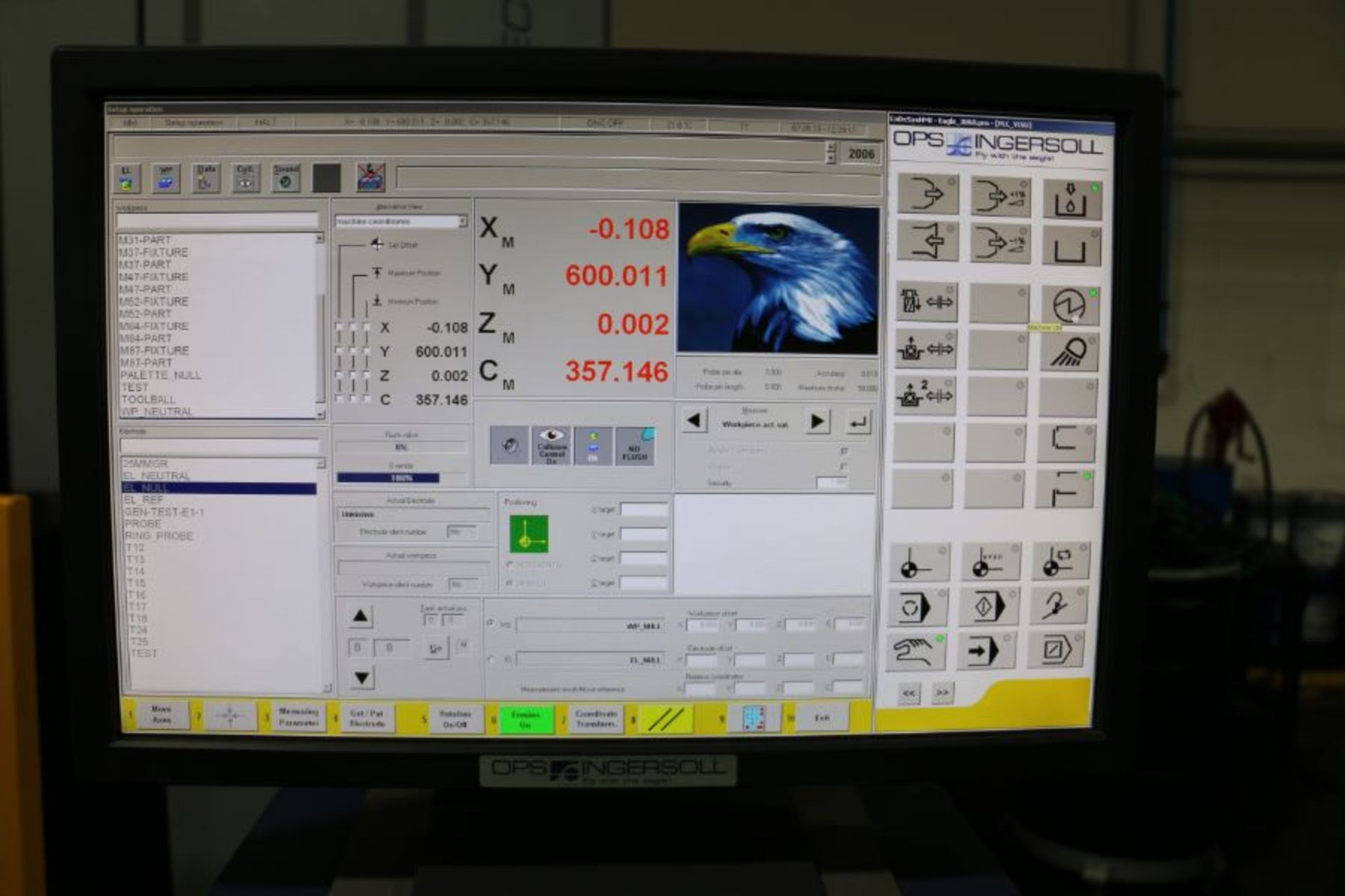 OPS Ingersoll Gantry Eagle 1200 CNC Sinker EDM, Dual 32-Bit Based Control, C-Axis, Powertec 60A - Image 11 of 18