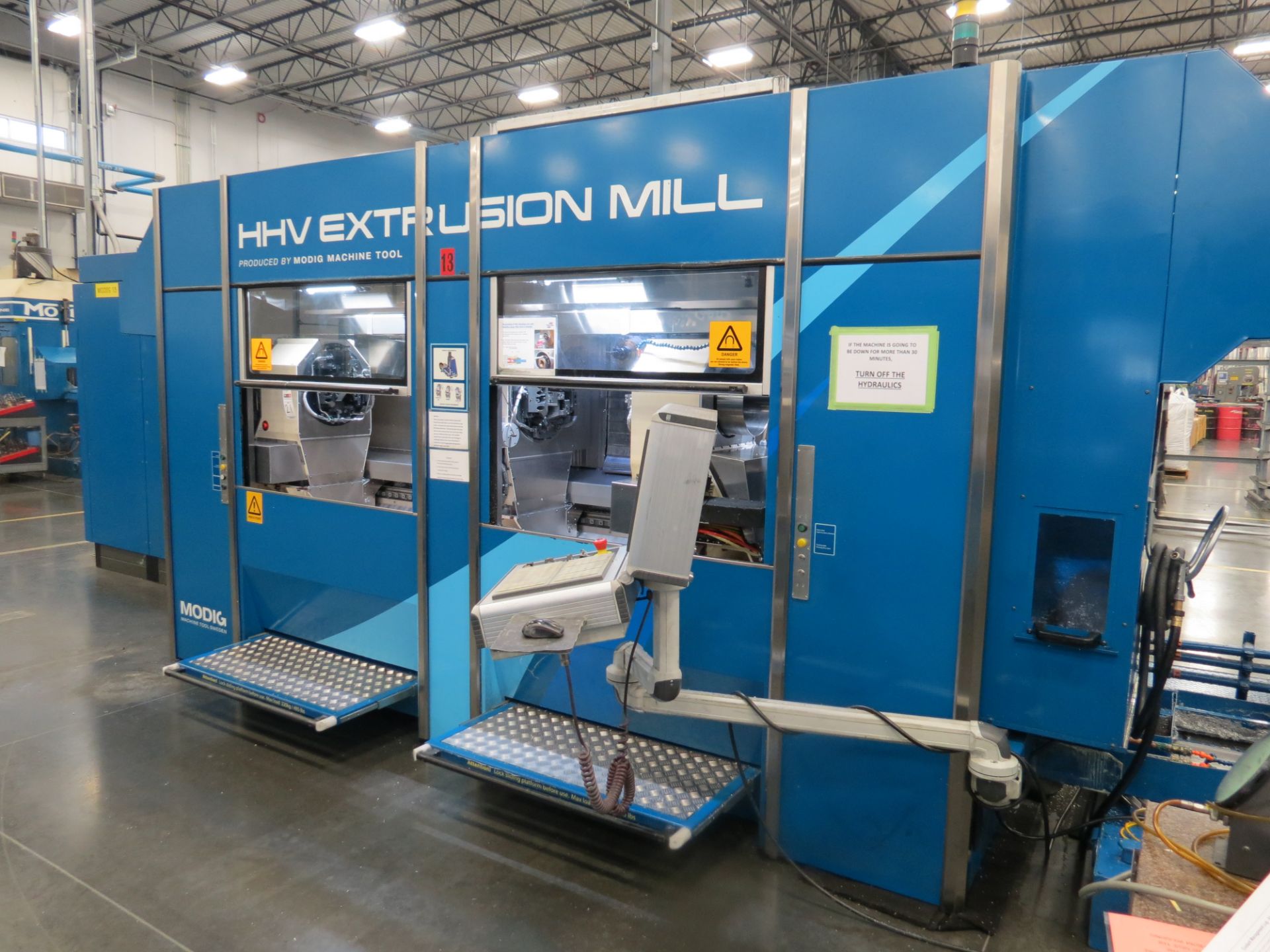 Modig HHV 4-Axis High Speed CNC Extrusion Machining Center, Fanuc 30i Model B ctrl, 59” x 16.5” x - Image 4 of 8