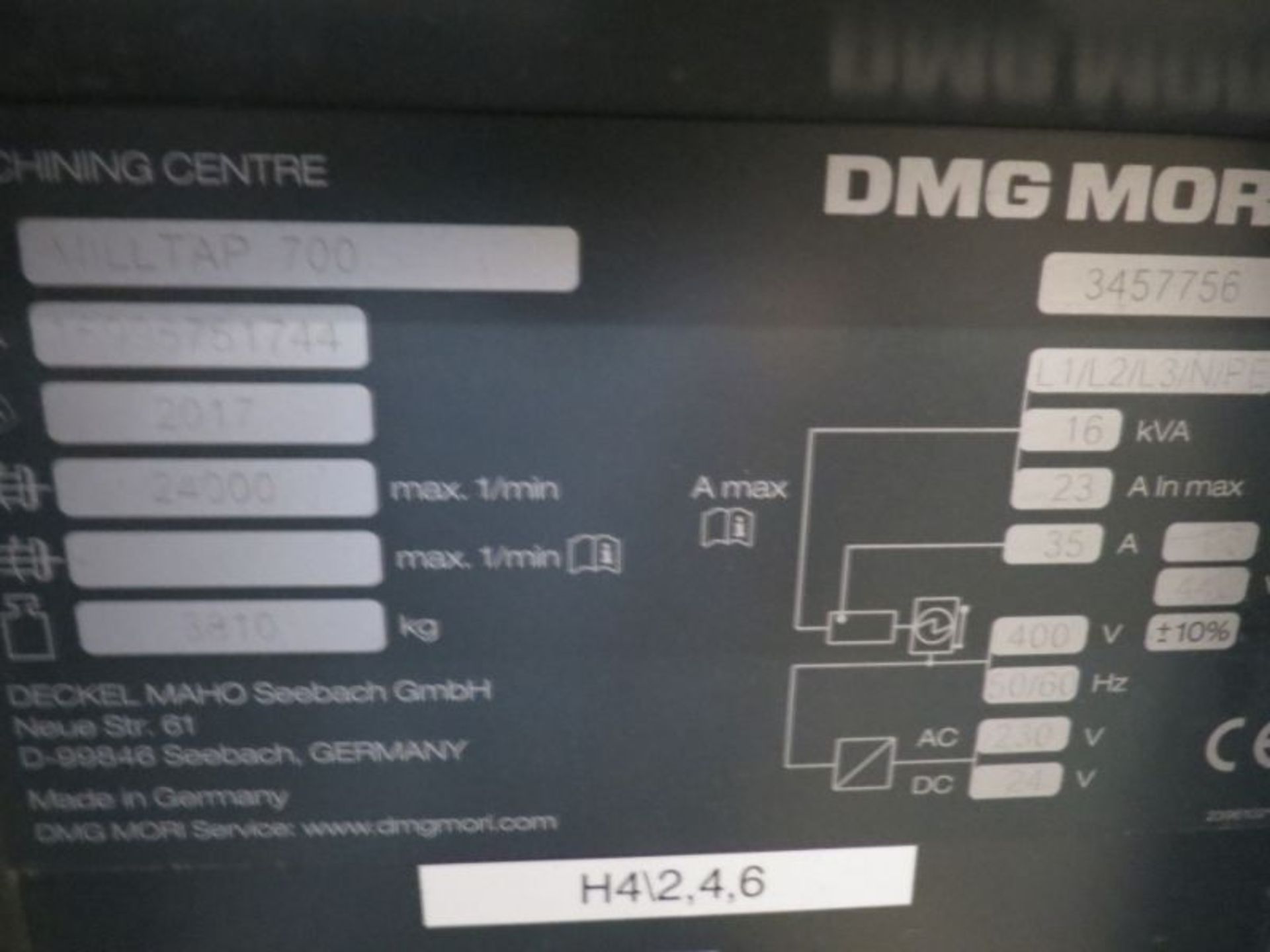 DMG Mori Milltap 700 CNC Drill & Tap Center, Siemens, 27''x 16''x 15'' , 24k RPM Spindle , 25 Tool - Image 10 of 10