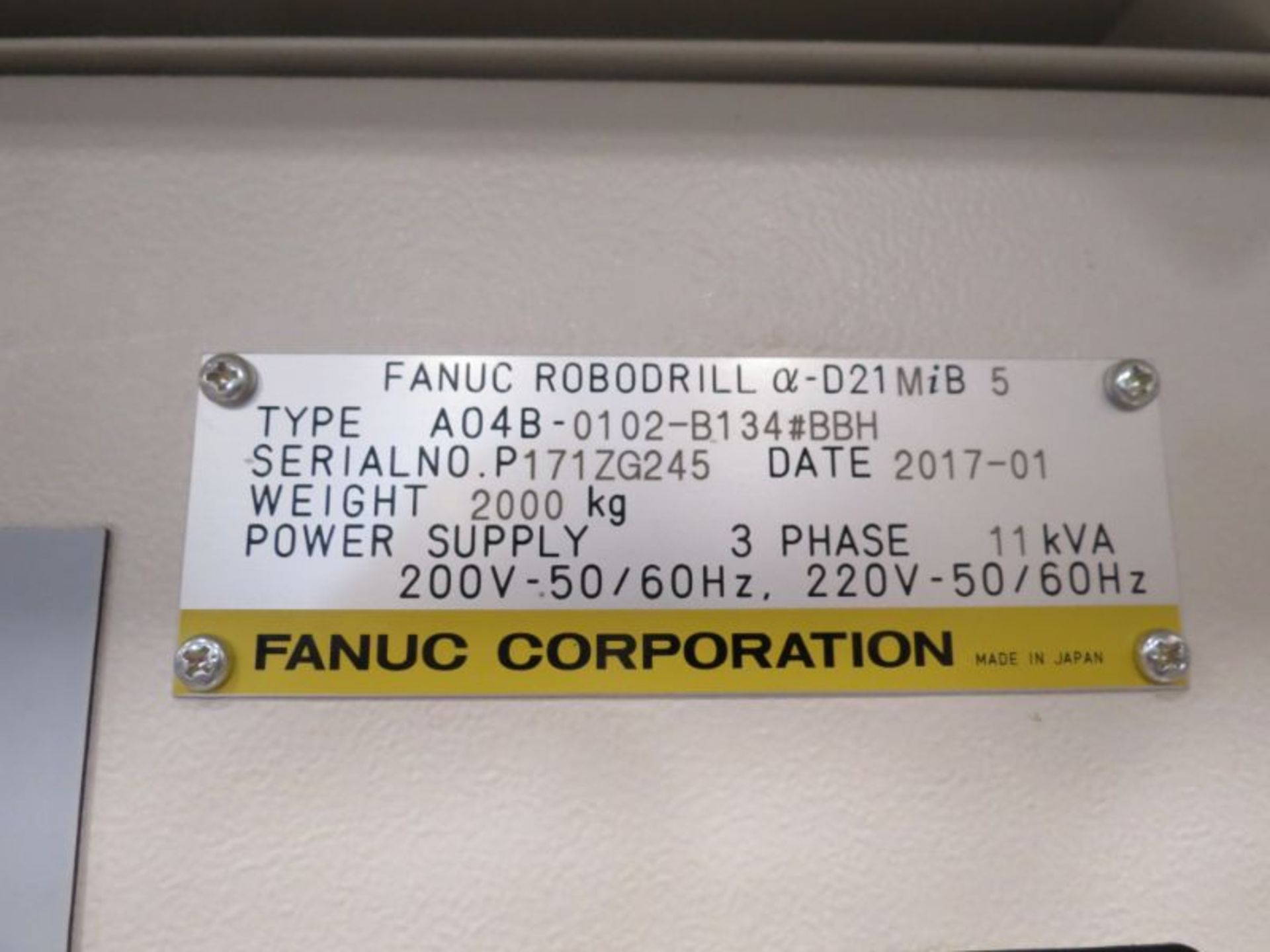 Fanuc, Roobodril a-D21 MiB5 CNC Drill & Tap Center Fanuc,31iB5, 19''x 15'' x 13'' , 24Krpm BBT - Image 11 of 11