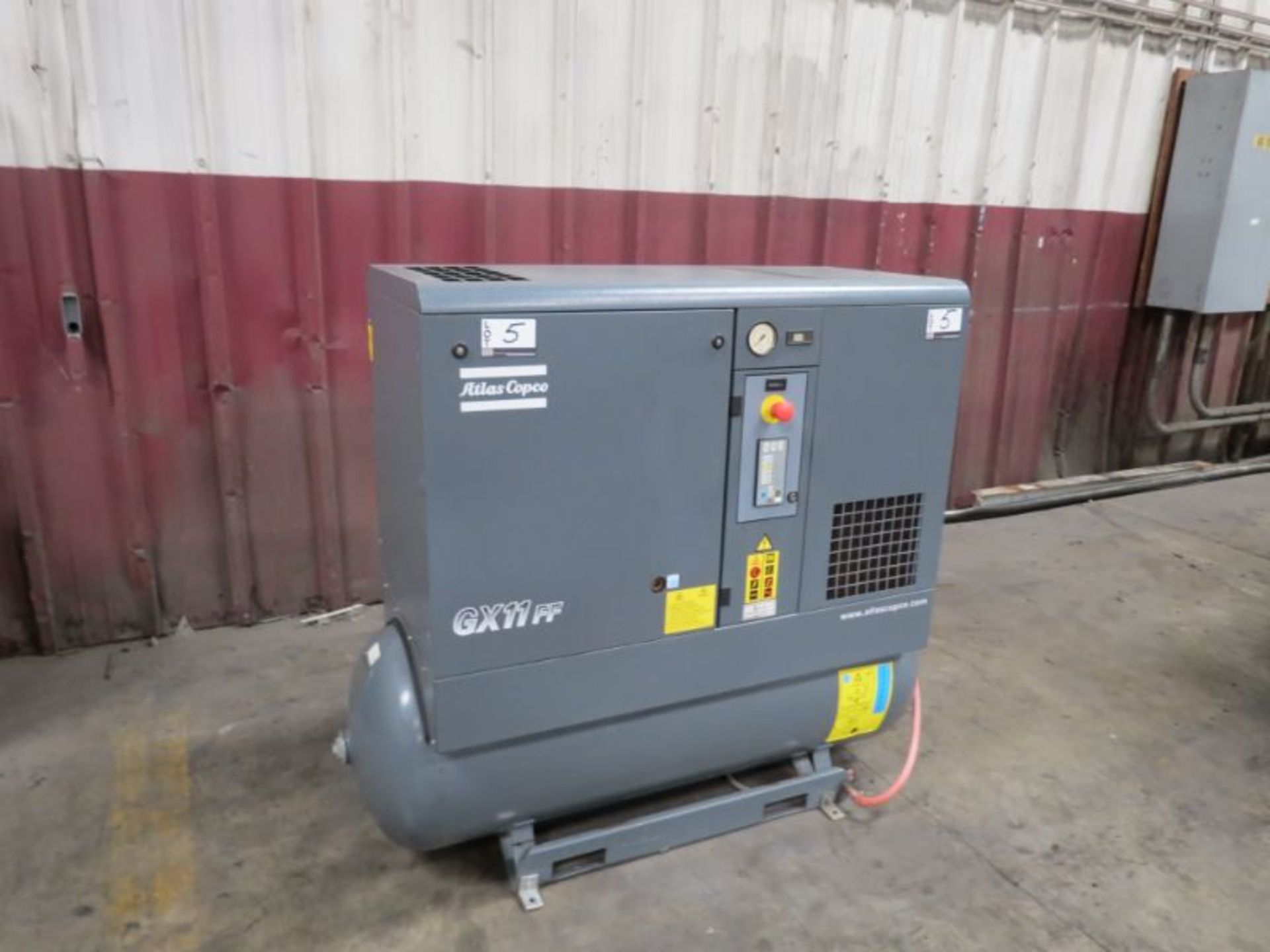 Atlas Copco GX11FF Rotary Screw Air Compressor w/ Integrated Air Dryer, 15HP, sn: CAI854486, New - Image 2 of 5