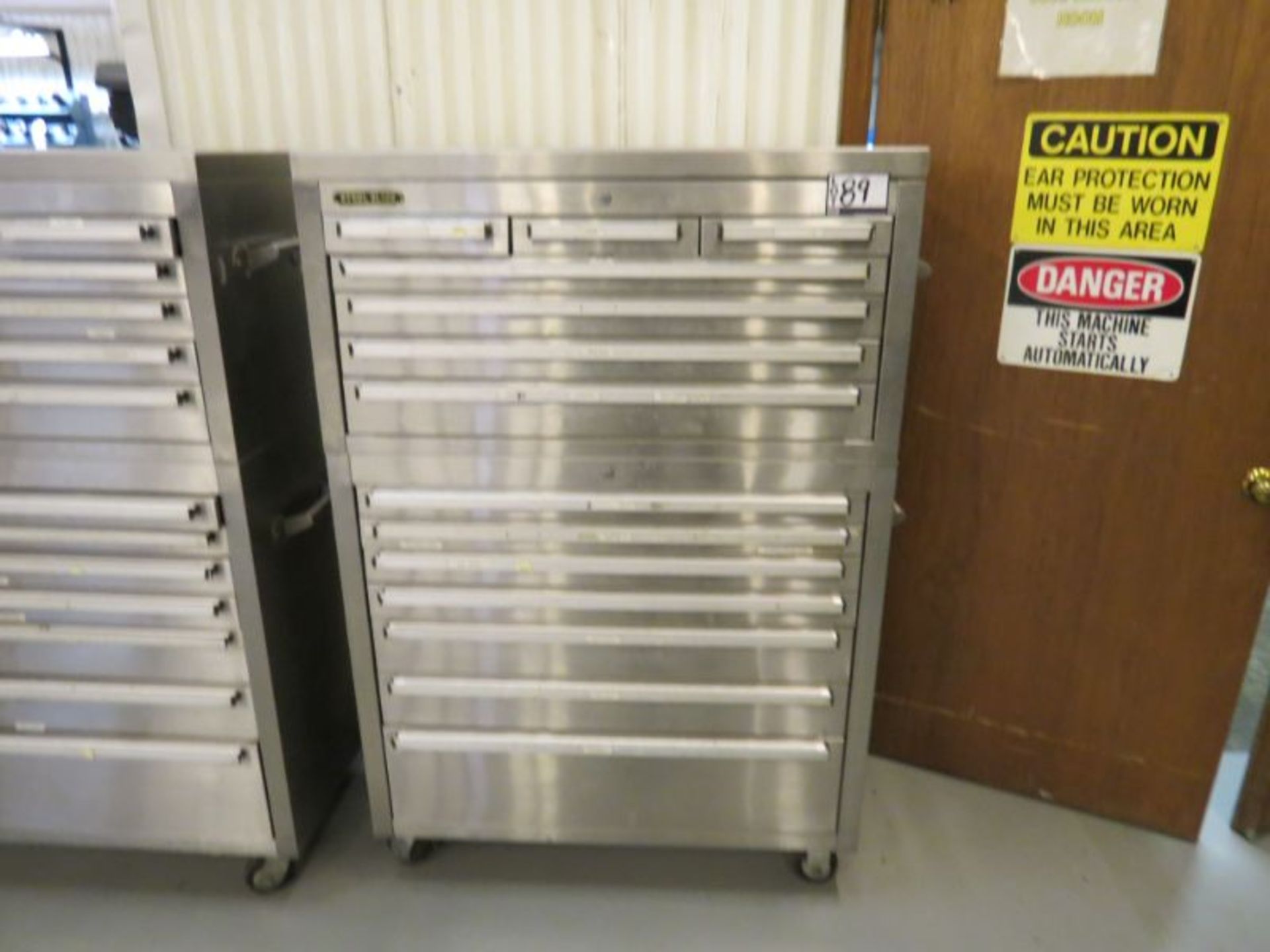 Steel Glide Top & Bottom 14 Drawer Tool Cabinet w/ contents