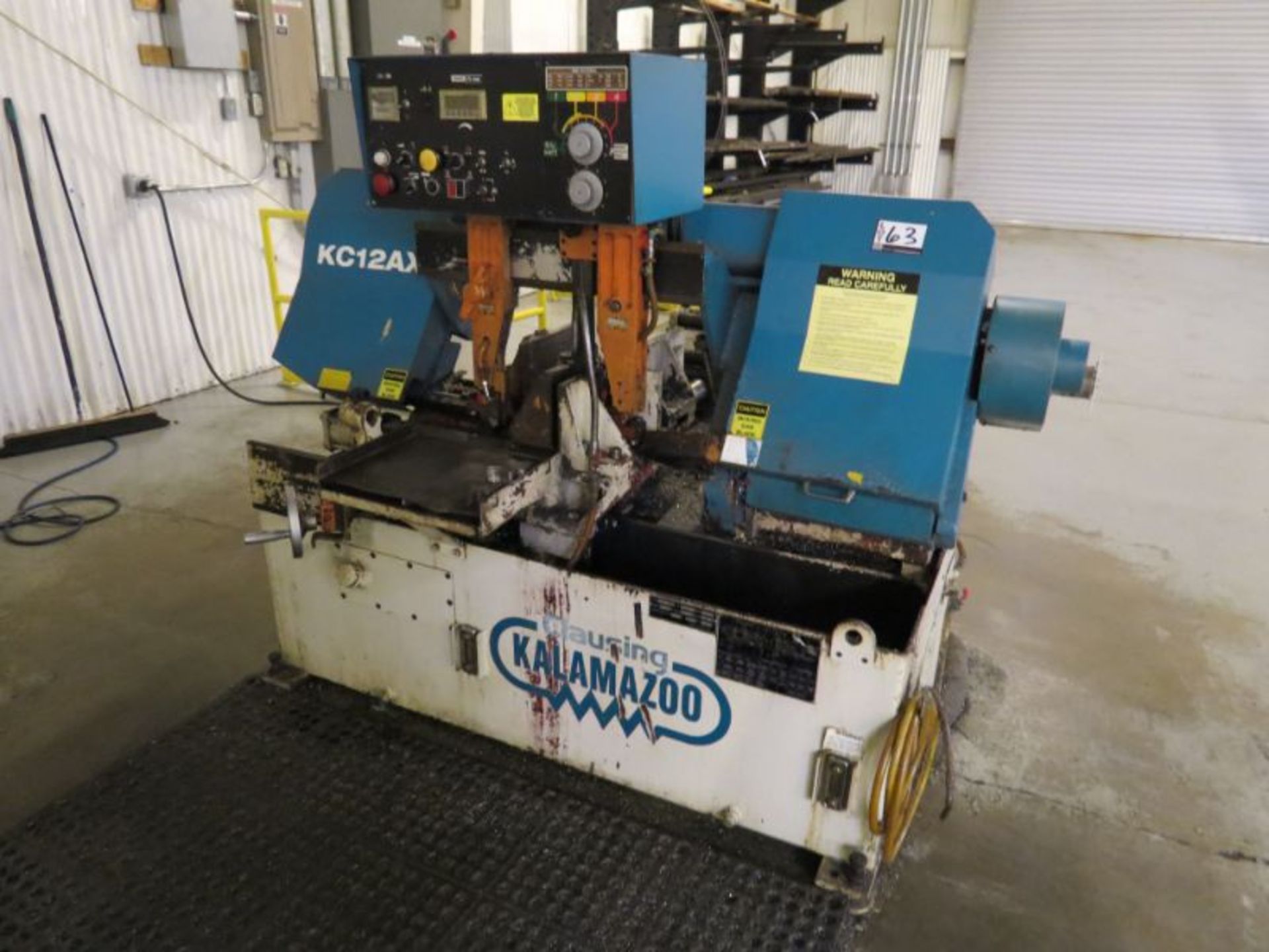 Clausing Kalamzoo KC12AX, 12" Automatic Horizontal Band Saw, with Infeed Roller Table, 5 HP, s/n - Image 4 of 6