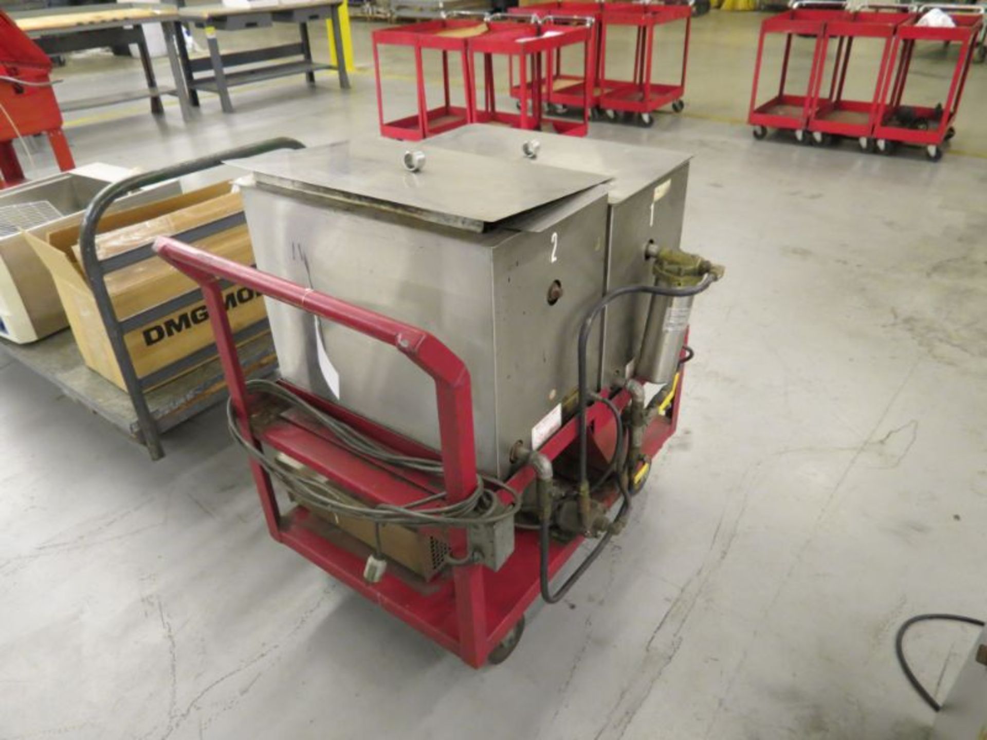 (2) Sonix IV HTU-15 Ultrasonic Cleaners *On Rolling Cart*