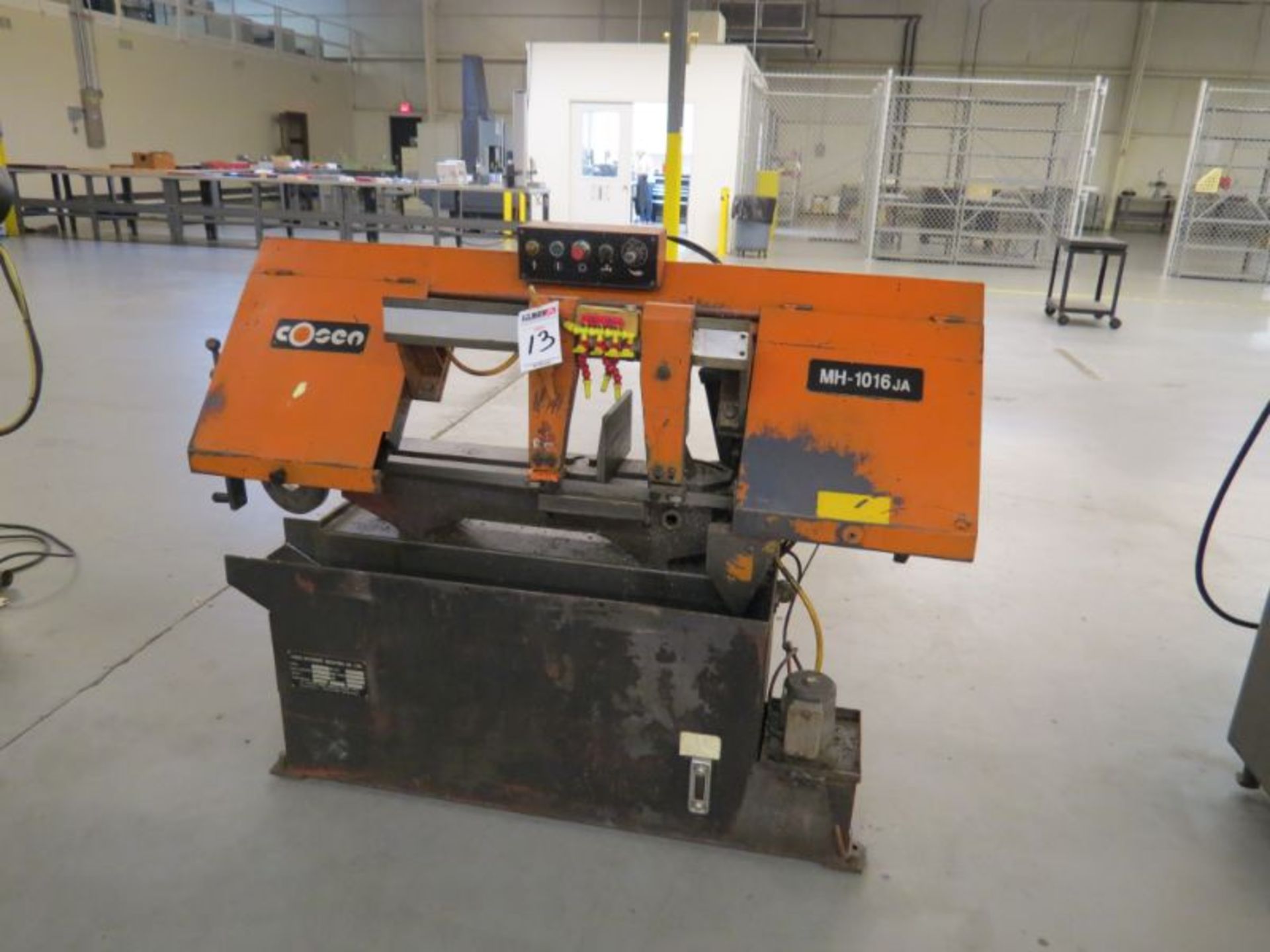 Cosen MH-1016 Horizontal Band Saw, 3350mm x 27mm x 0.9mm, 2 HP, S/N 93106063, New 2004