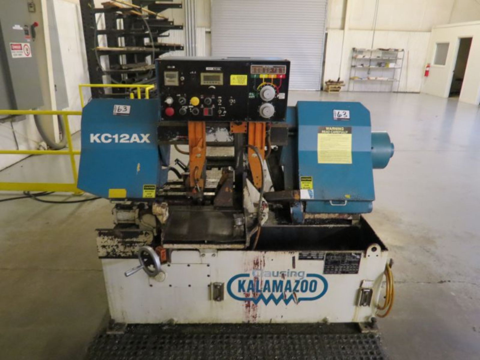 Clausing Kalamzoo KC12AX, 12" Automatic Horizontal Band Saw, with Infeed Roller Table, 5 HP, s/n