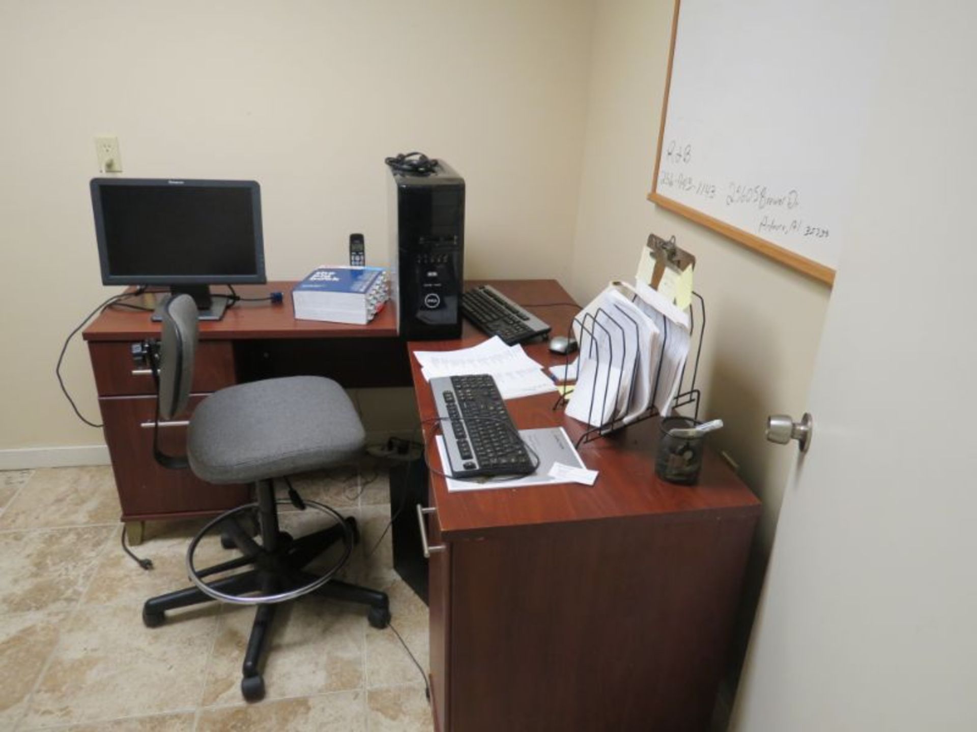 Office Content, Computer, Desk, and Chairs