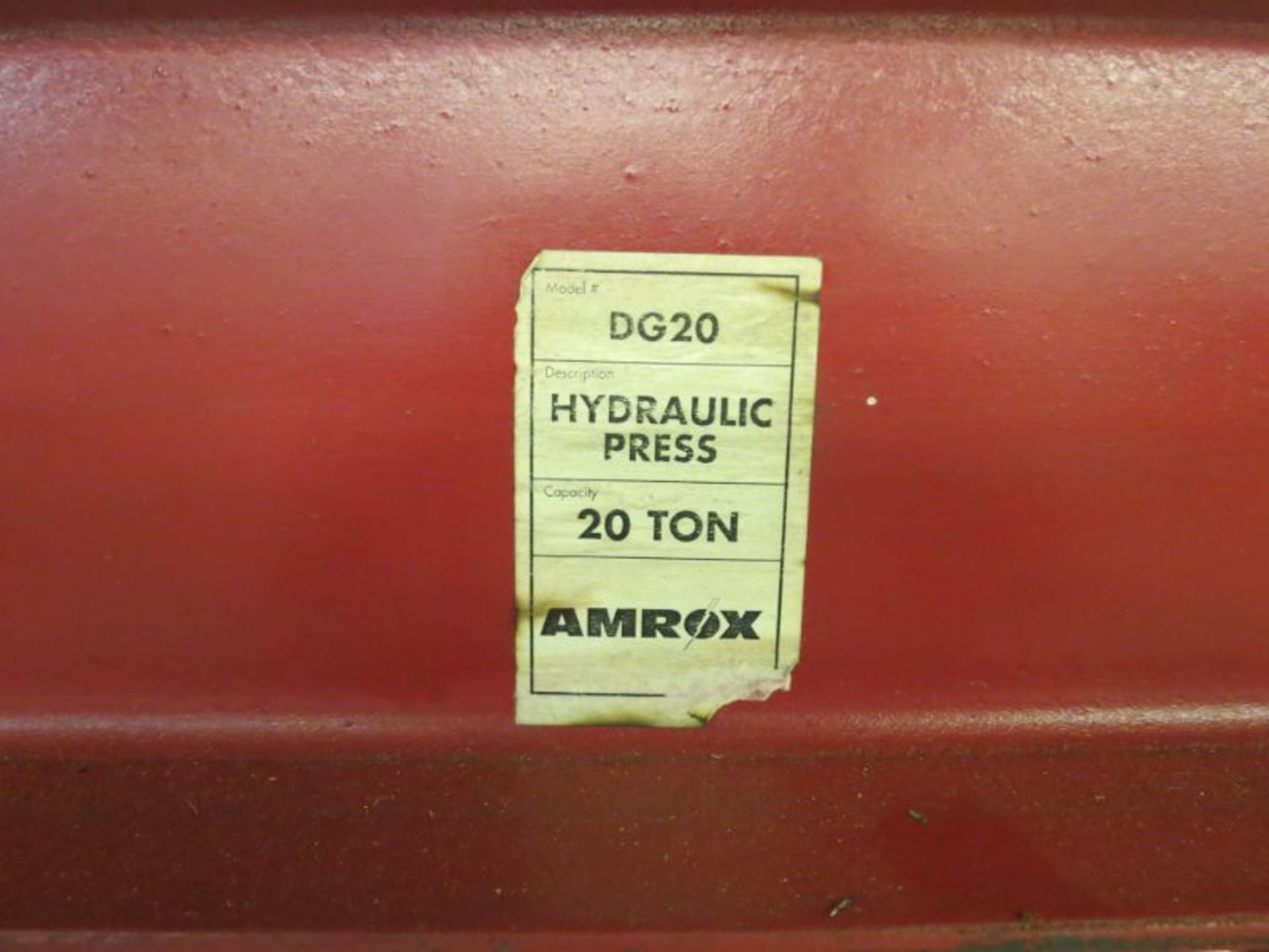 Amrox DG20 20 Ton Hydraulic Press - Image 5 of 5