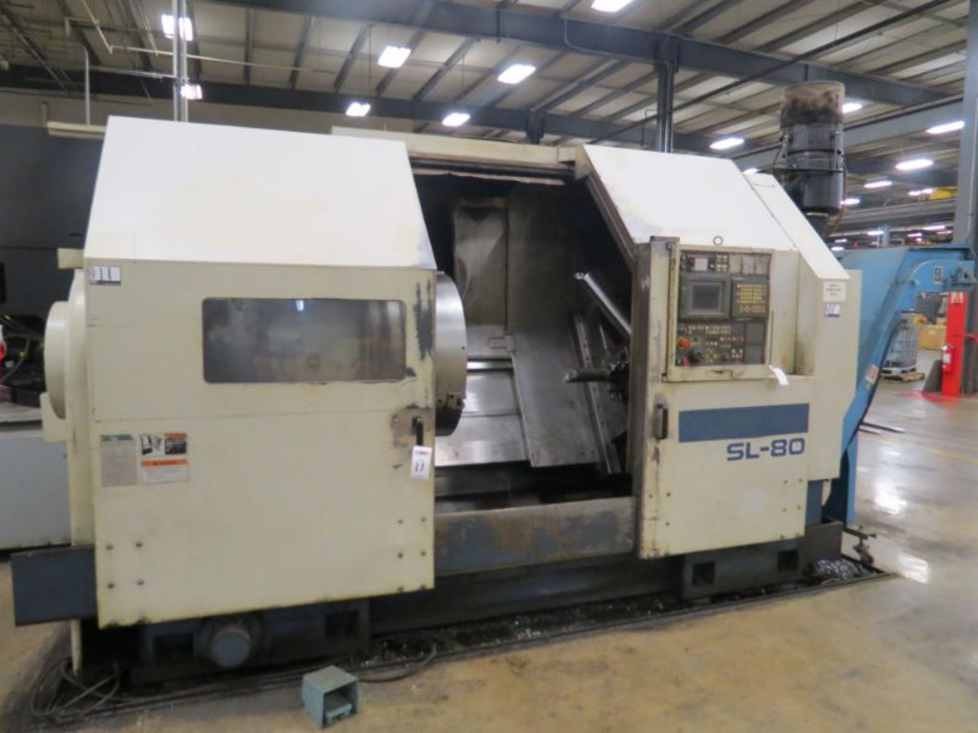 Mori Seiki SL-80 CNC Lathe, MF-T5 Control, 33" 3 Jaw Chuck, 16" Chuck Through Hole, 10.5" Bore,