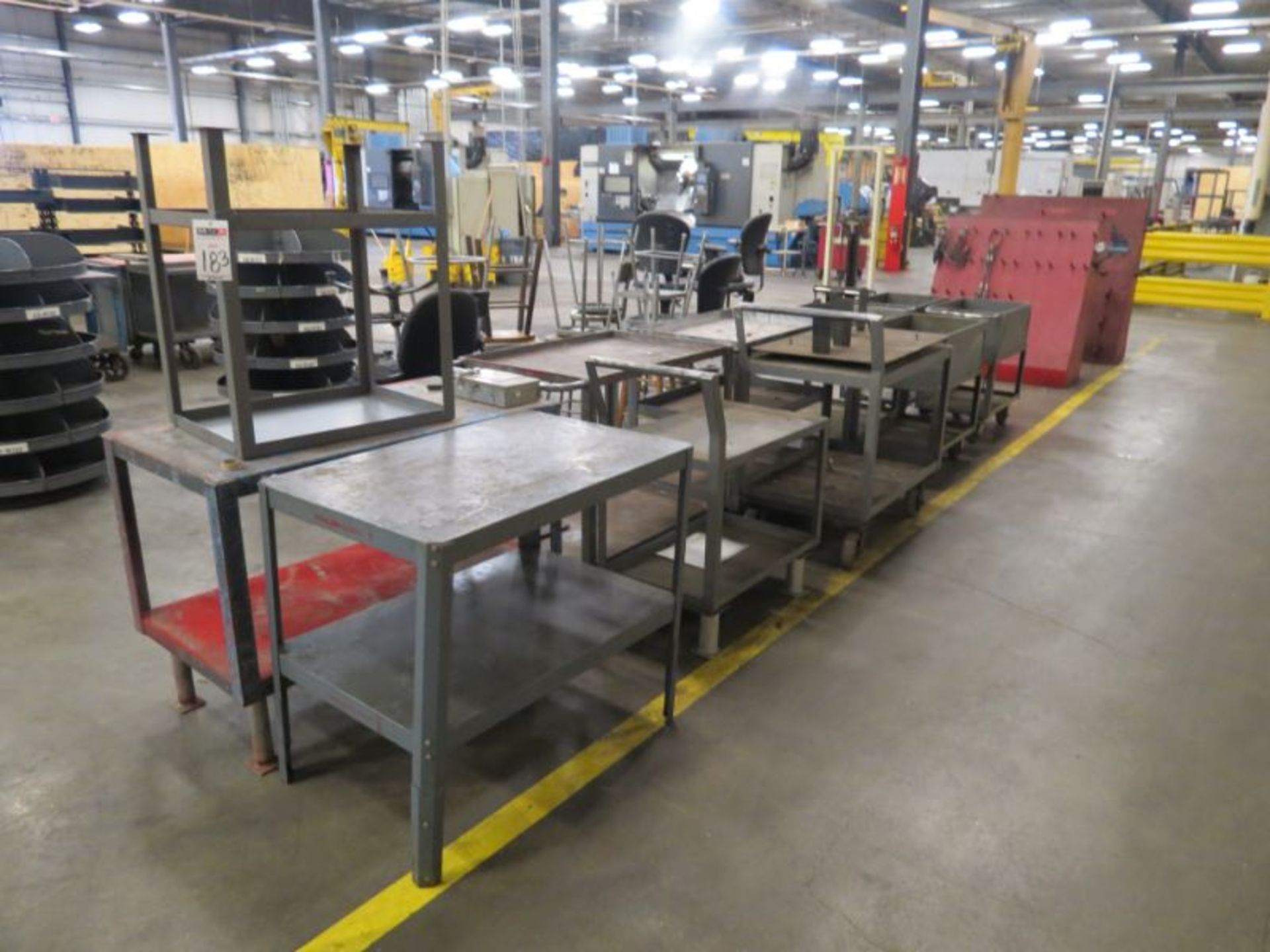 Assorted Tables and Metal Rolling Carts - Image 2 of 3