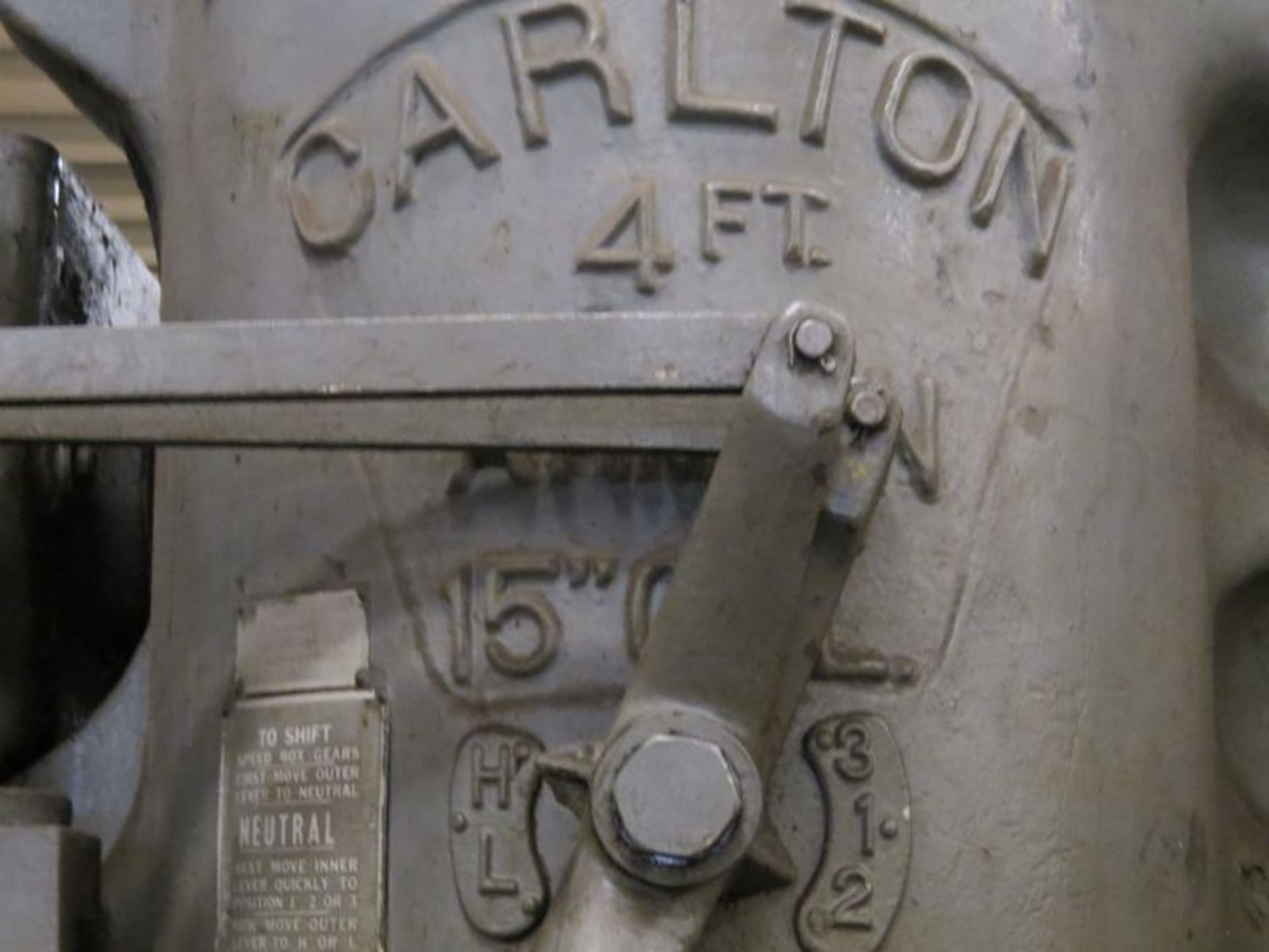 Carlton Cincinnatti 4' Arm 15" Collum Radial Arm Drill - Image 5 of 7