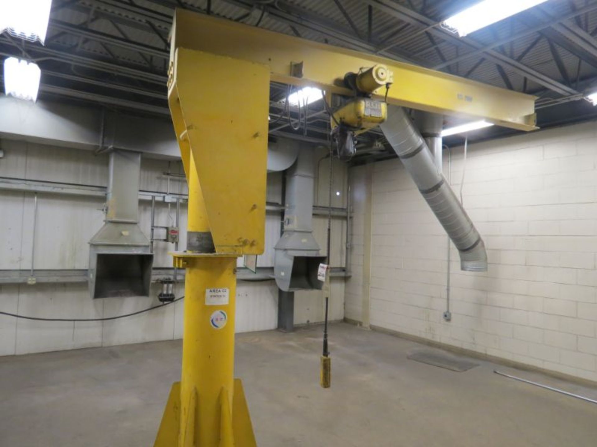 1/2 Ton Crane and P&H Hoist 9' Arm 9' Column - Image 3 of 4