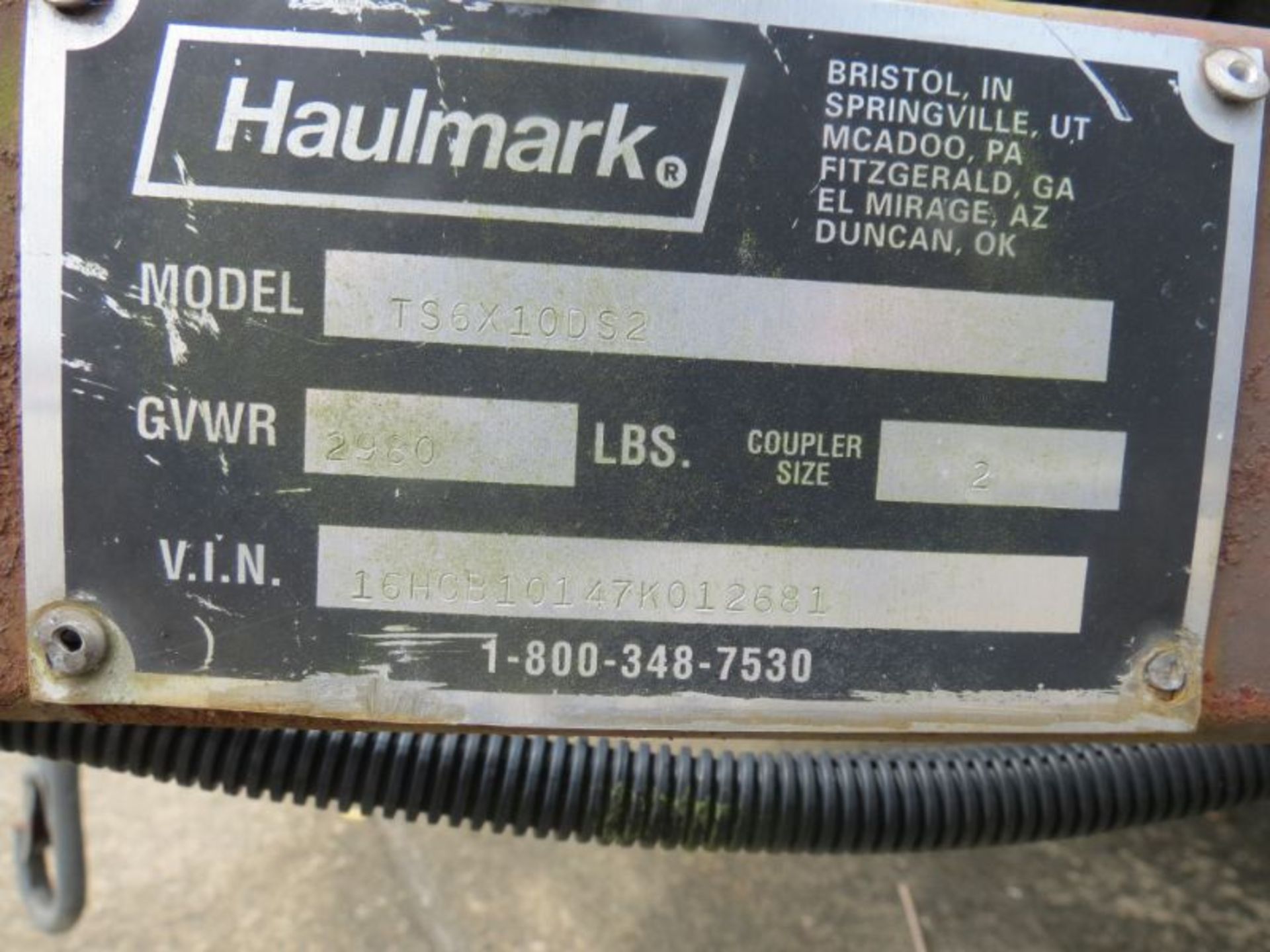 Haulmark Enclolsed Trailer Single Axle Midel:TS6X10DS2 Vin:16HCB10147K012681 - Image 6 of 6