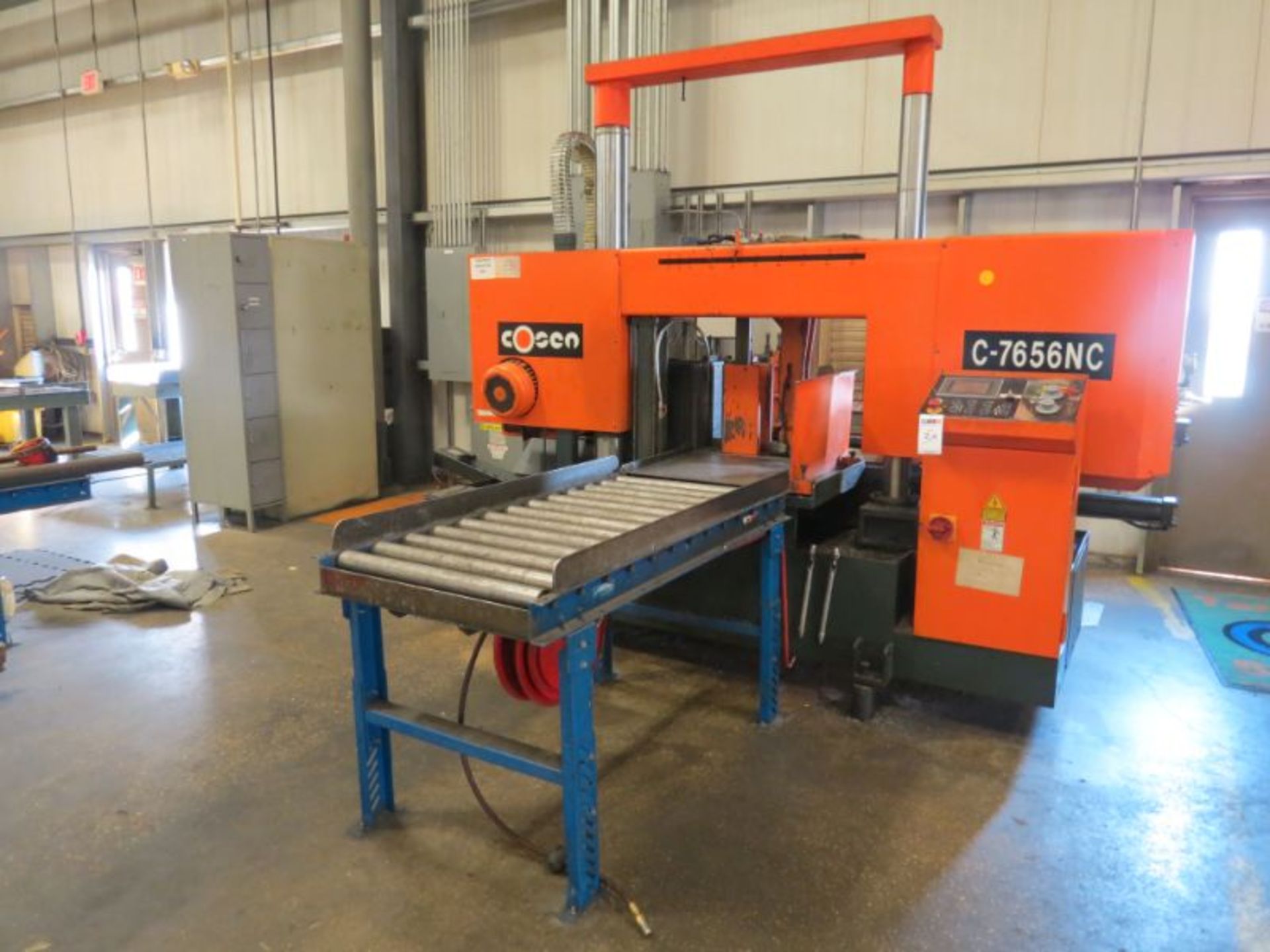 Cosen C-7656NC 10" Horizontal Band Saw, 10 HP, w/ 40' Motorized Conveyor System, s/n C1001158 - Image 4 of 11