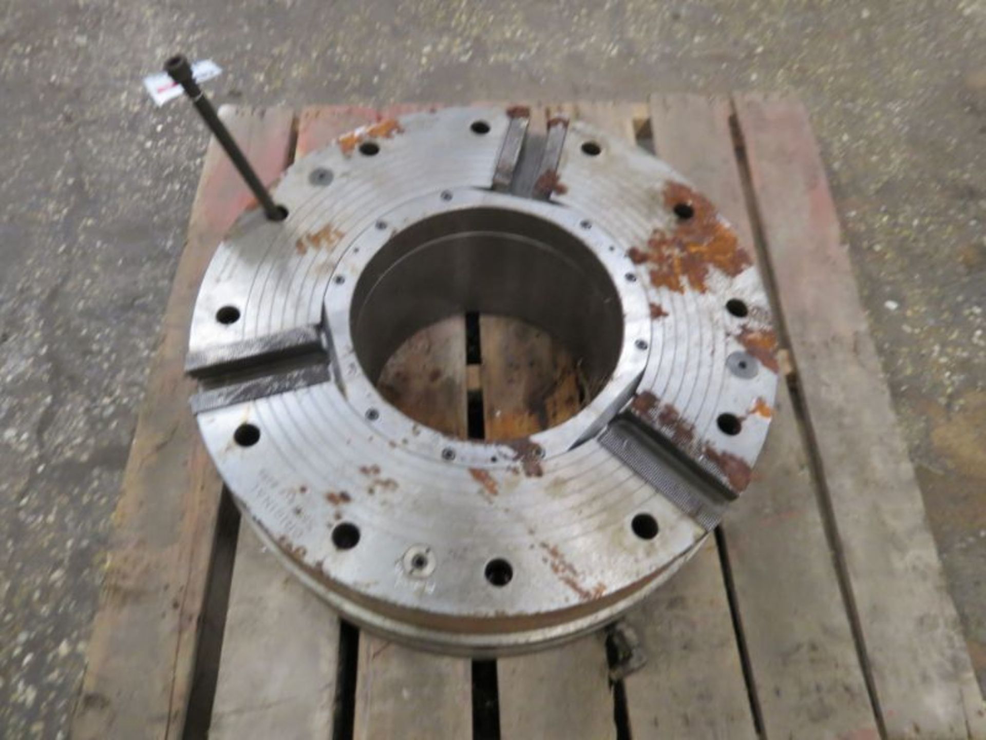 26" SMW Big Bore 3 Jaw hydraulic Chuck 12" Through Hole S/n:1002 - Image 3 of 5