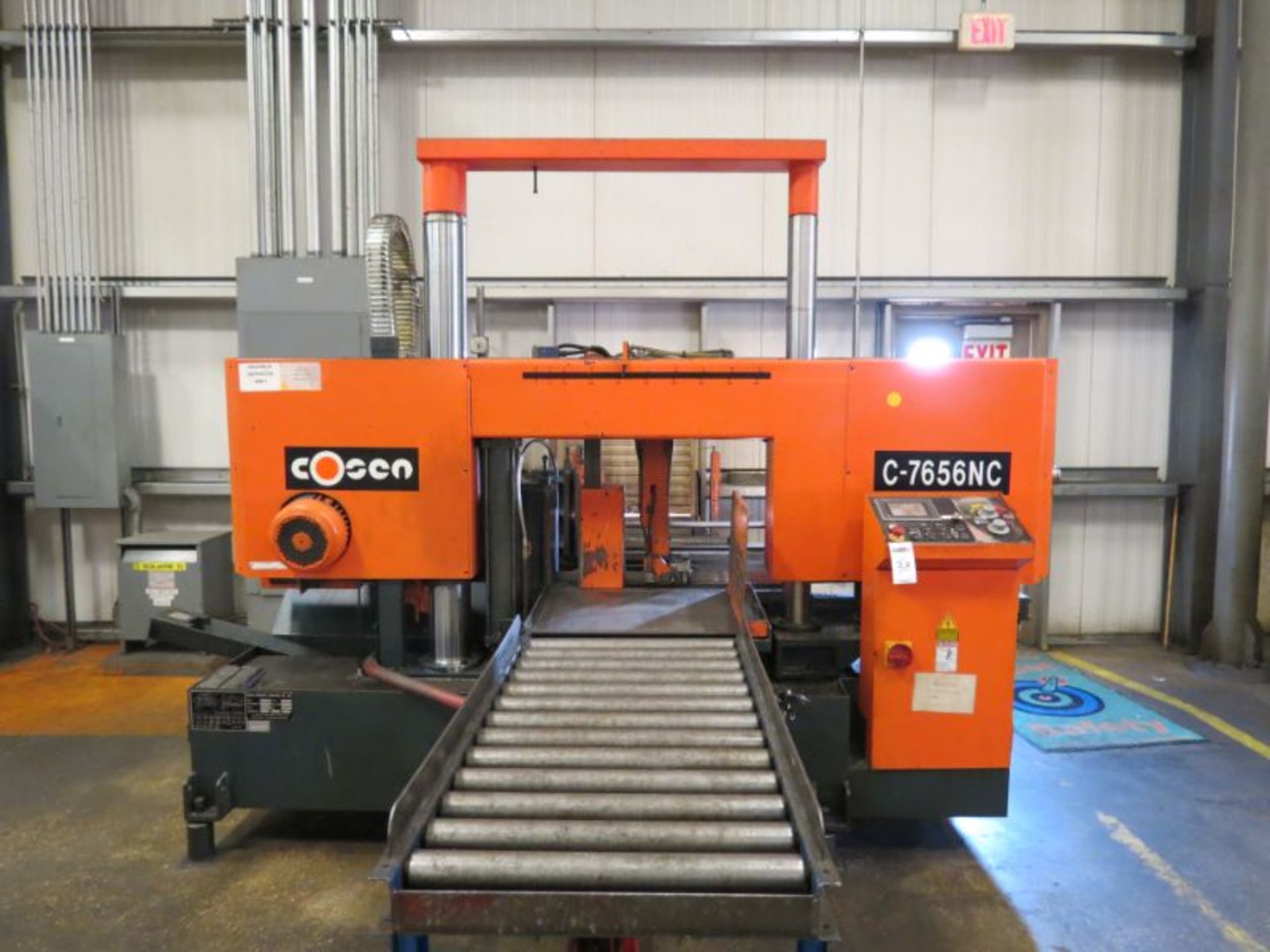 Cosen C-7656NC 10" Horizontal Band Saw, 10 HP, w/ 40' Motorized Conveyor System, s/n C1001158 - Image 7 of 11