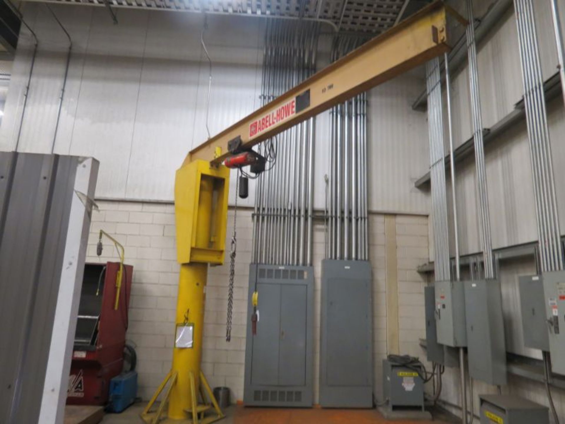 Abell-Howe 1/2 Ton Jib Crane, Lodestar hoist, 12' Column and 12' Arm