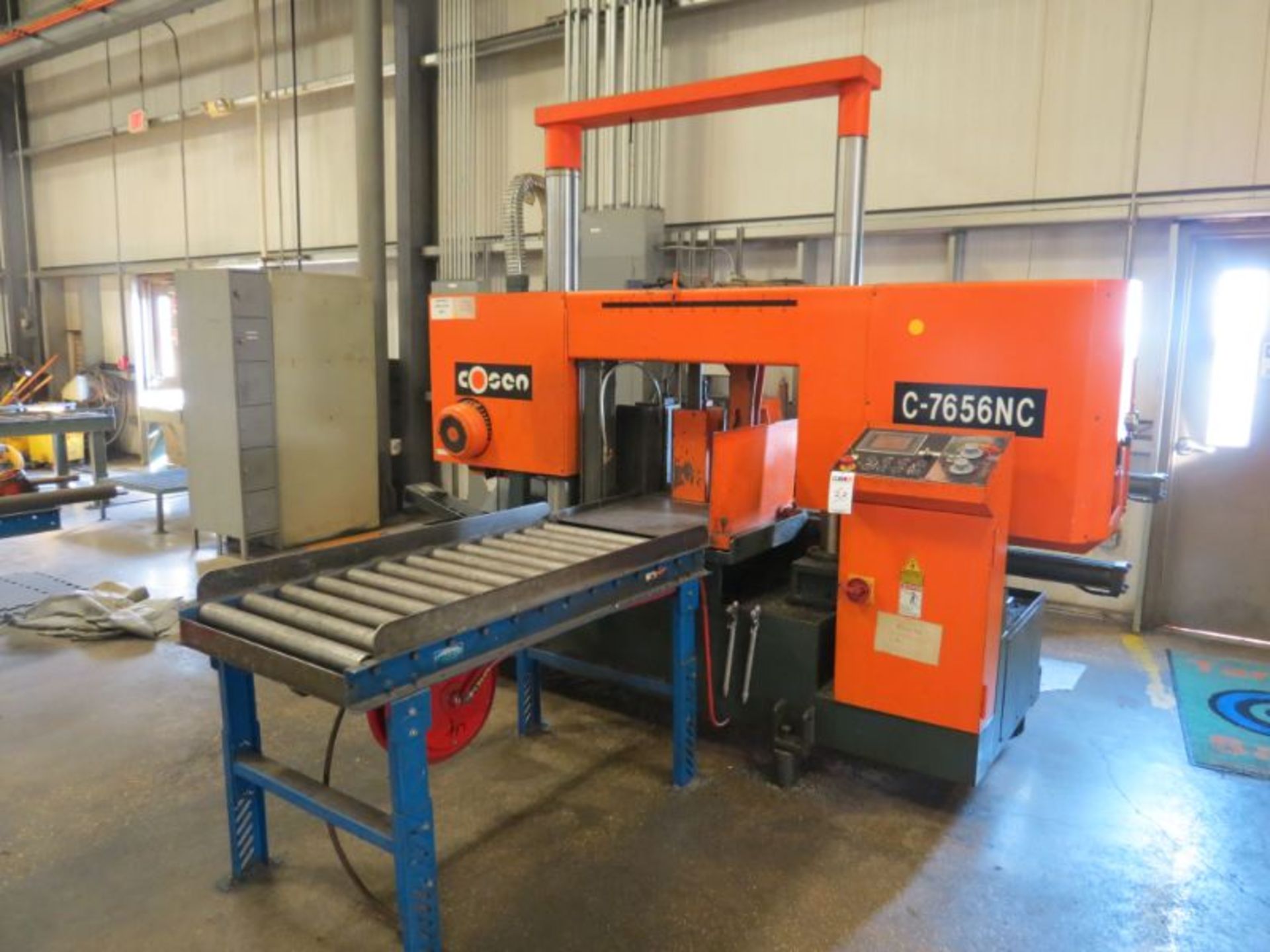 Cosen C-7656NC 10" Horizontal Band Saw, 10 HP, w/ 40' Motorized Conveyor System, s/n C1001158 - Image 3 of 11