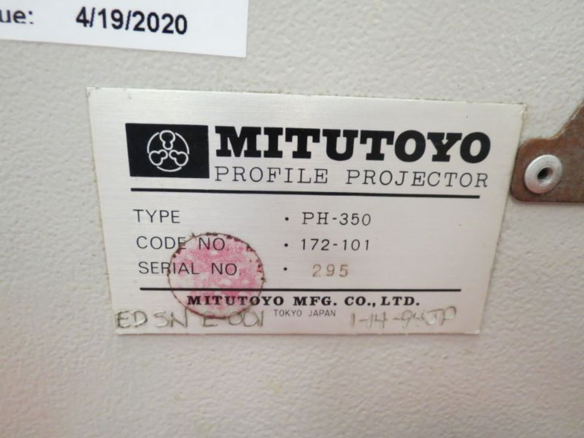 14" Mitutoyo PH-350 Comparator w/ Lenses and Fixturing - Image 6 of 6