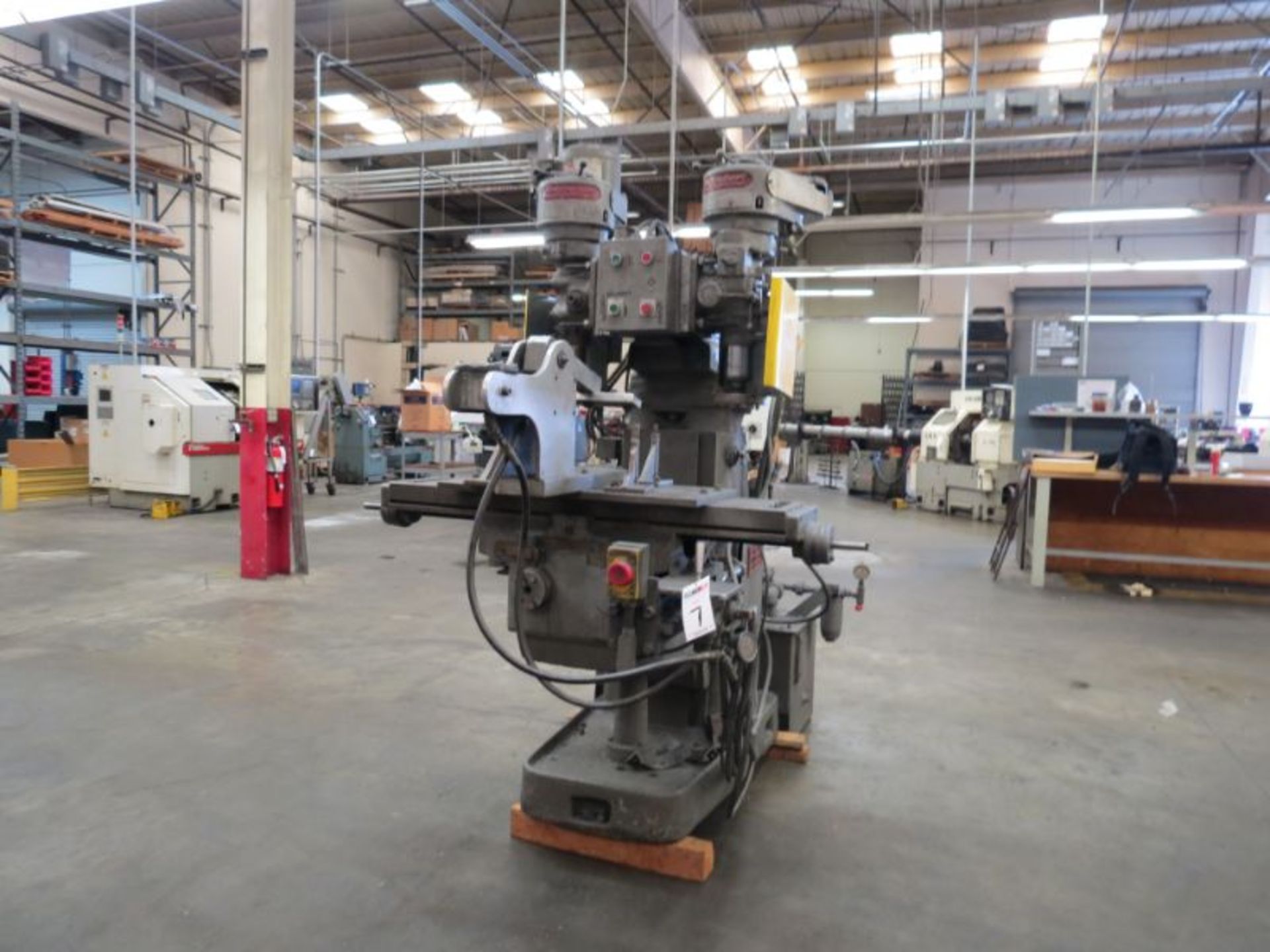 Twin Spindle Vertical Mill (2) Bridgeport Heads, SAIMP Base 10" x 48" Vertical Mill, 1 HP, 1730RPM - Image 6 of 6