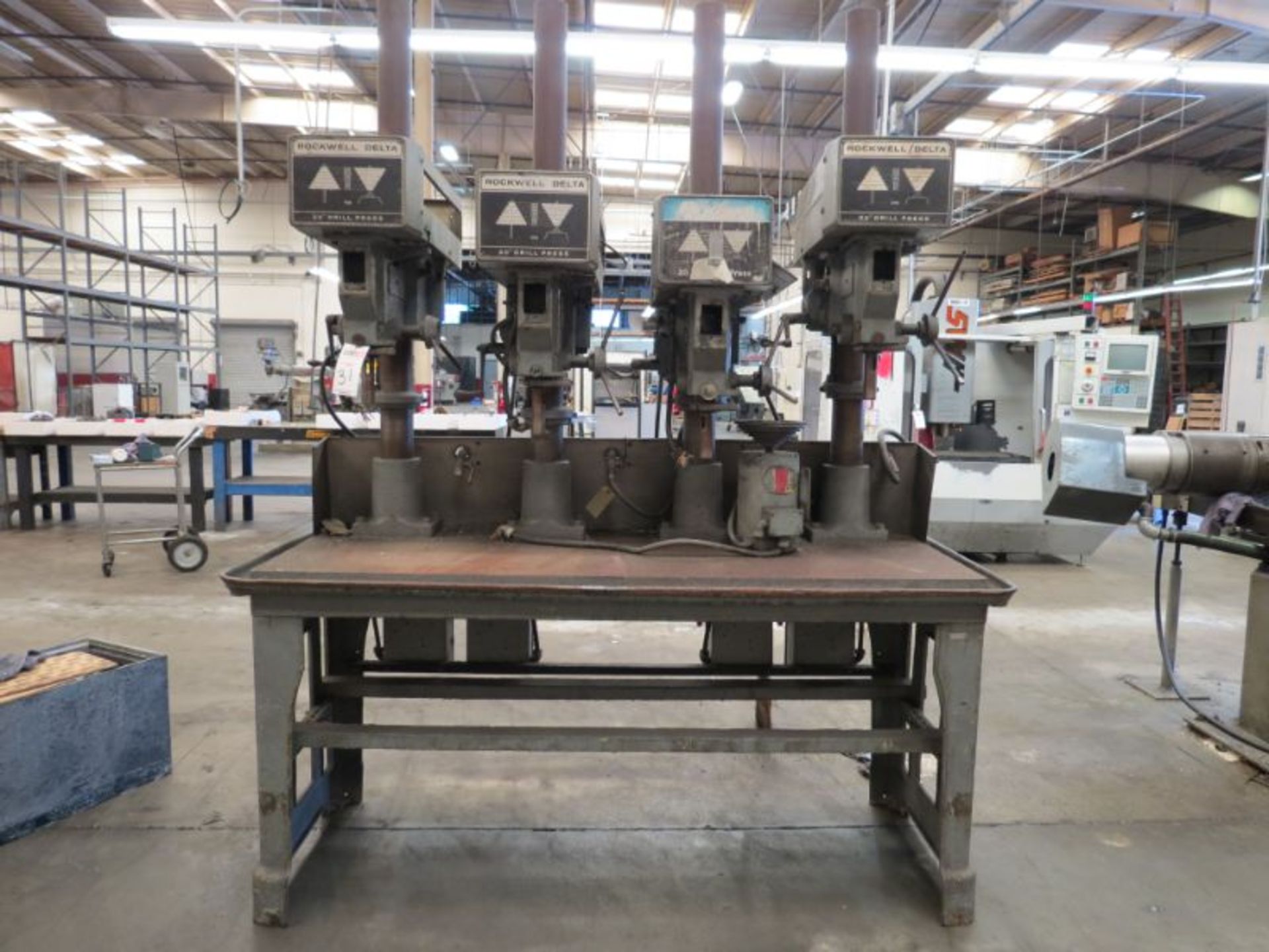 Rockwell Delta 20" 4 Spindle Drill Presses, 70” x 24” table, 2 HP spindles, s/n 1740176 - Image 4 of 4