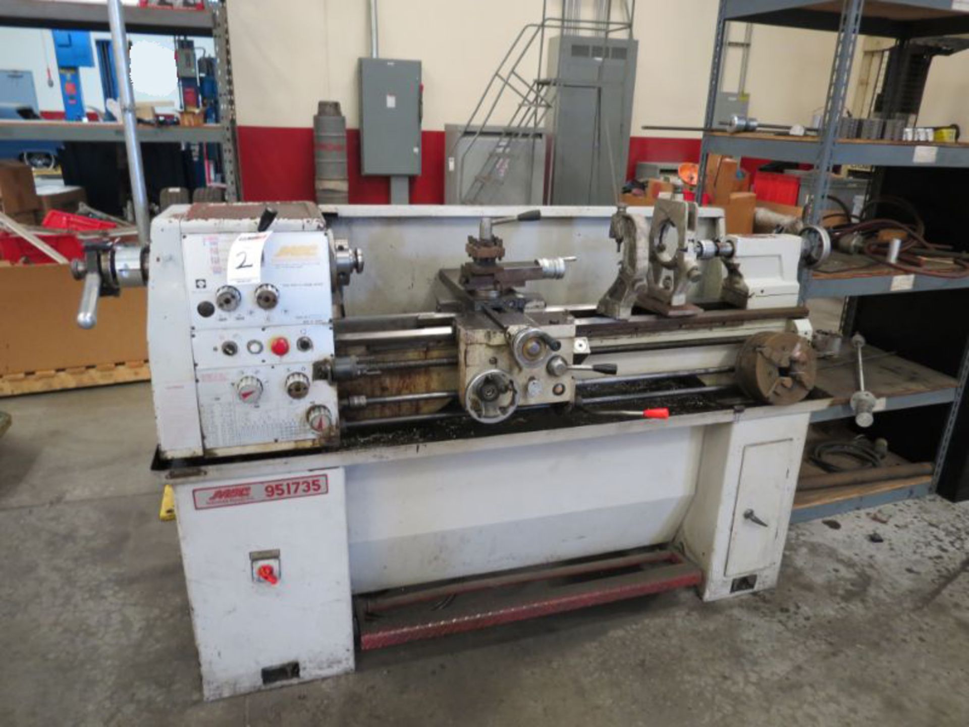 MSC Engine Lathe 13" x 40", 3HP, 8" 4 Jaw Chuck, w/ follow rest & steady rest, s/n 8223 - Image 3 of 7