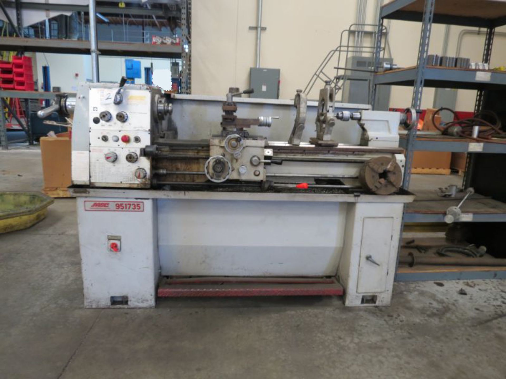 MSC Engine Lathe 13" x 40", 3HP, 8" 4 Jaw Chuck, w/ follow rest & steady rest, s/n 8223 - Image 7 of 7