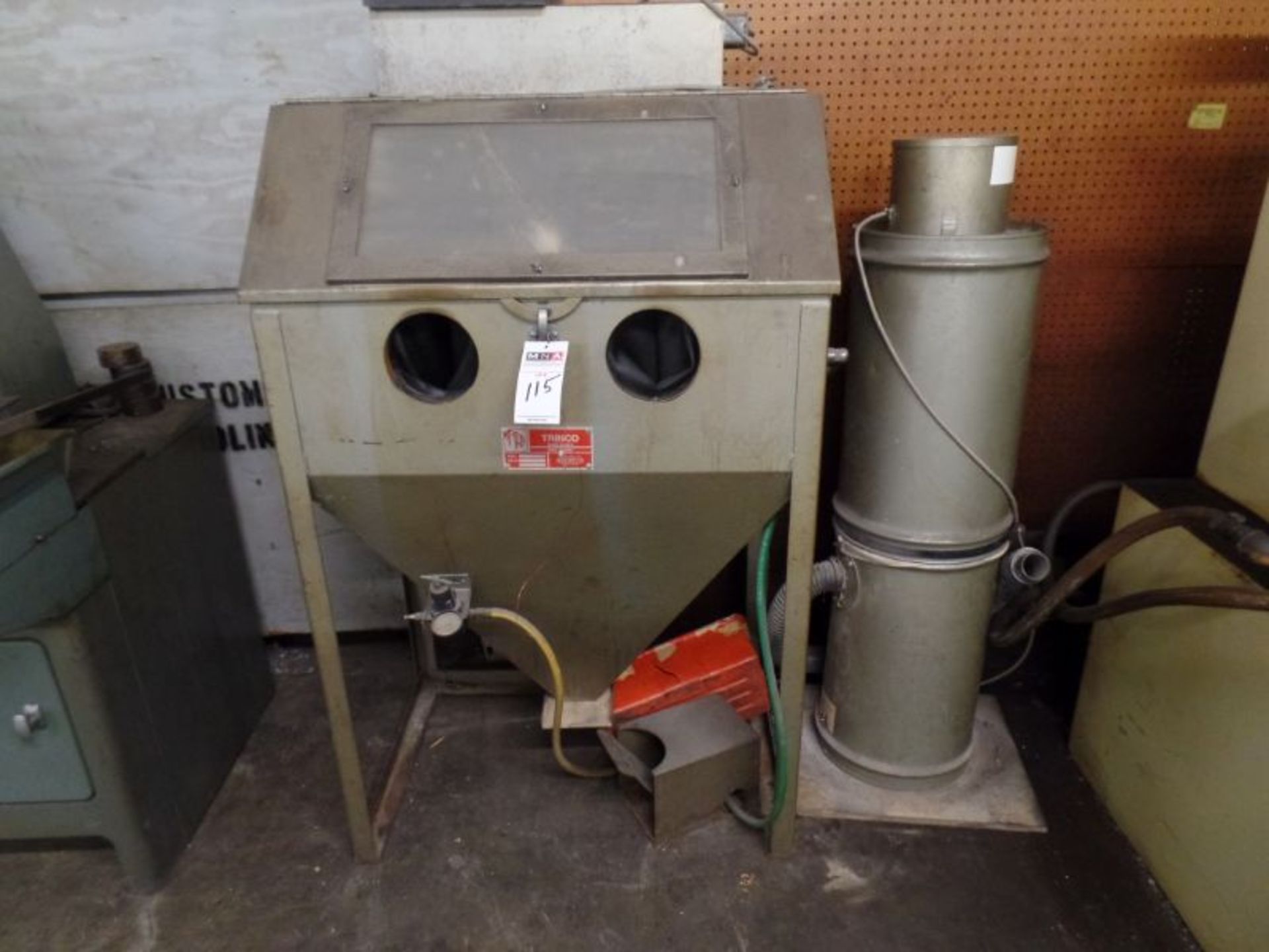 Trinco 36 B/P Abrasive Blast Cabinet with media reclamation, New mid 1990's
