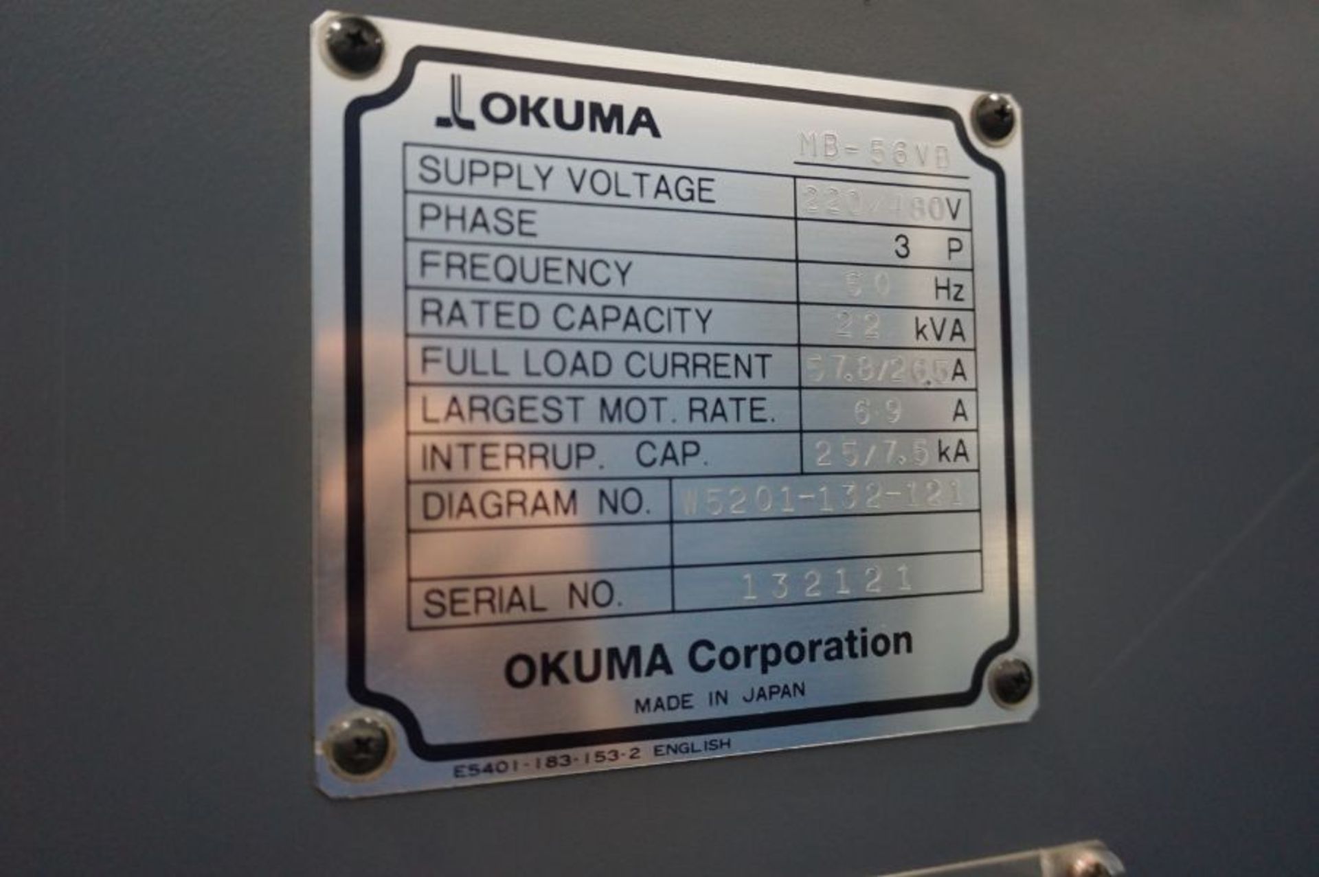 Okuma MB 56VB 4 Axis Vertical Machining Center, OSP-P200M Control, Cat 50 Taper, 6000 RPM, New 2007 - Image 11 of 11