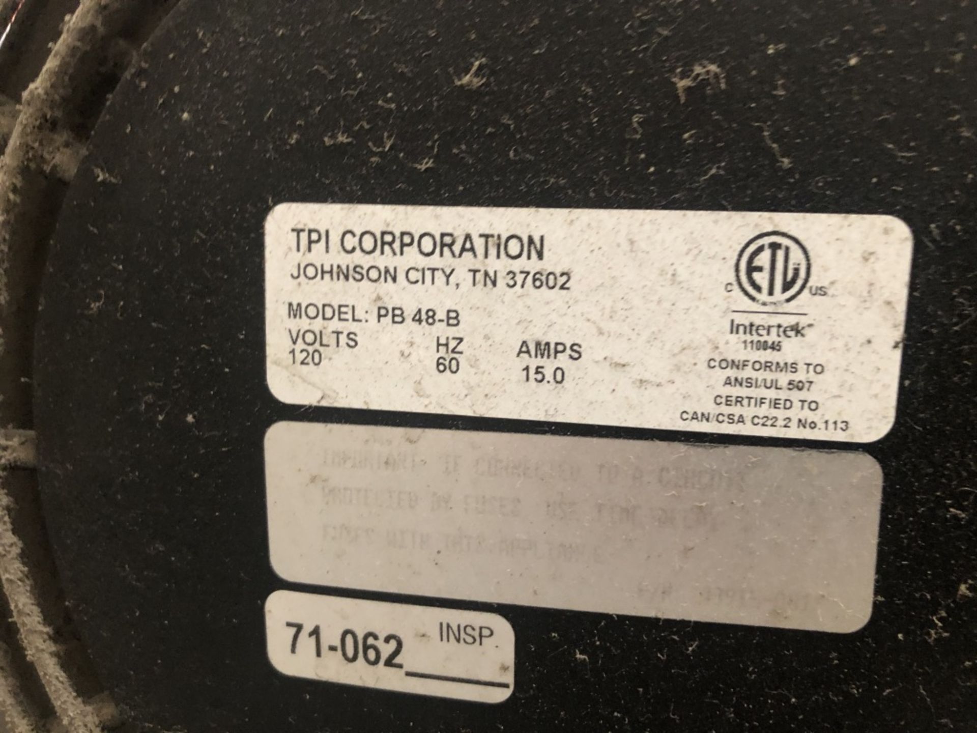 TPI Industrial 48" Fan - Image 4 of 4