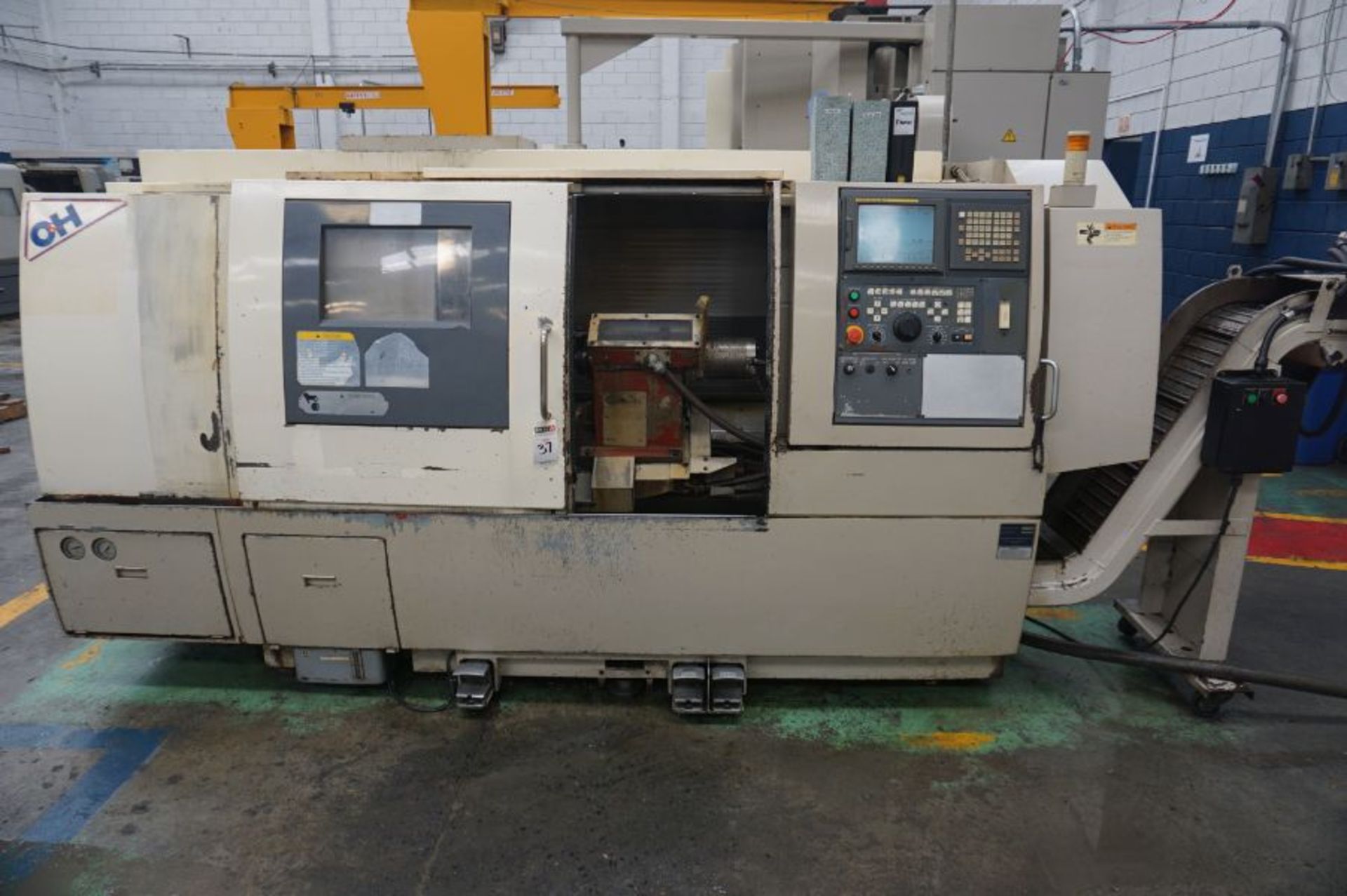 Okuma & Howa HL-35L, Fanuc 18iT, 3" Spindle Bore, 35" CC, 12" Chuck, s/n 2027, New 2002