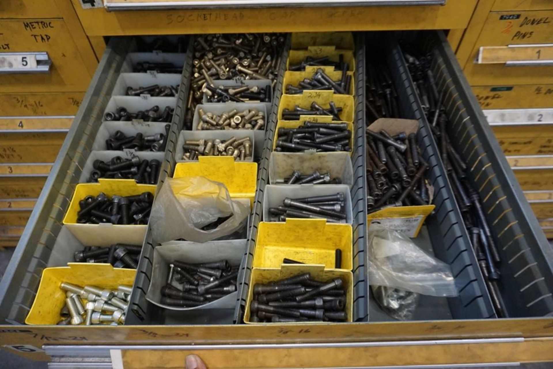 Stanley Vidmar 9 Drawer Cabinet with Content, Assorted Hardware, Springs and Bushings - Image 5 of 6