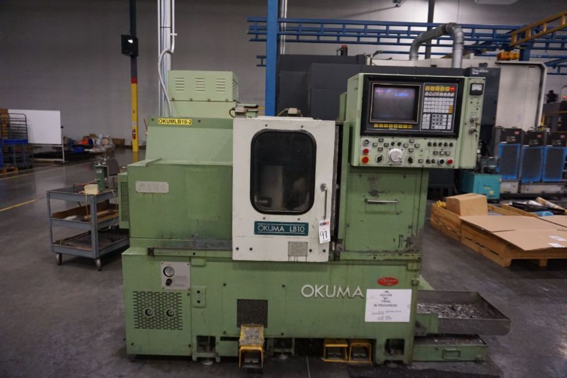 Okuma LB-10 CNC Lathe, OSP5000LG Control, Collet Nose, 12 Position Turret, s/n 1405