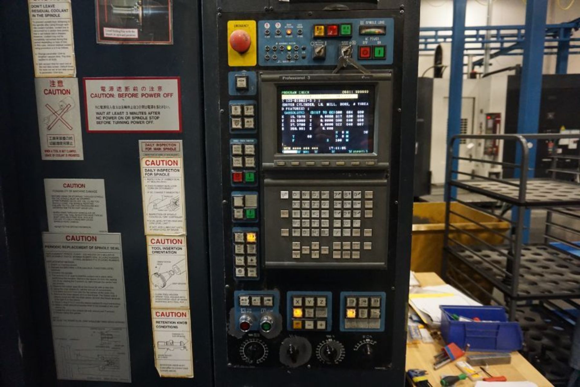 1996, Makino A77 4-Axis HMC, Professional 3 Ctrl, (2) 25" Pallets 12K RPM, CT50, 60 ATC, CTS - Image 8 of 9