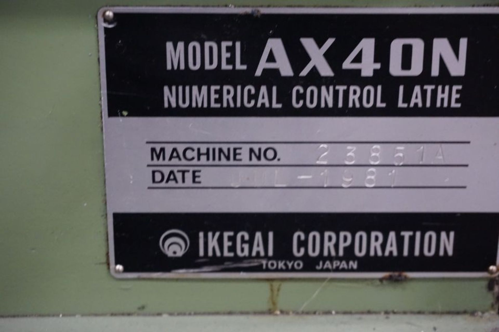 Ikegai AX4ON Numerical Control Lathe, Fanuc 6T Control, 3.94" Spindle Bore, 17" Chuck, 32" Swing, 12 - Image 8 of 8