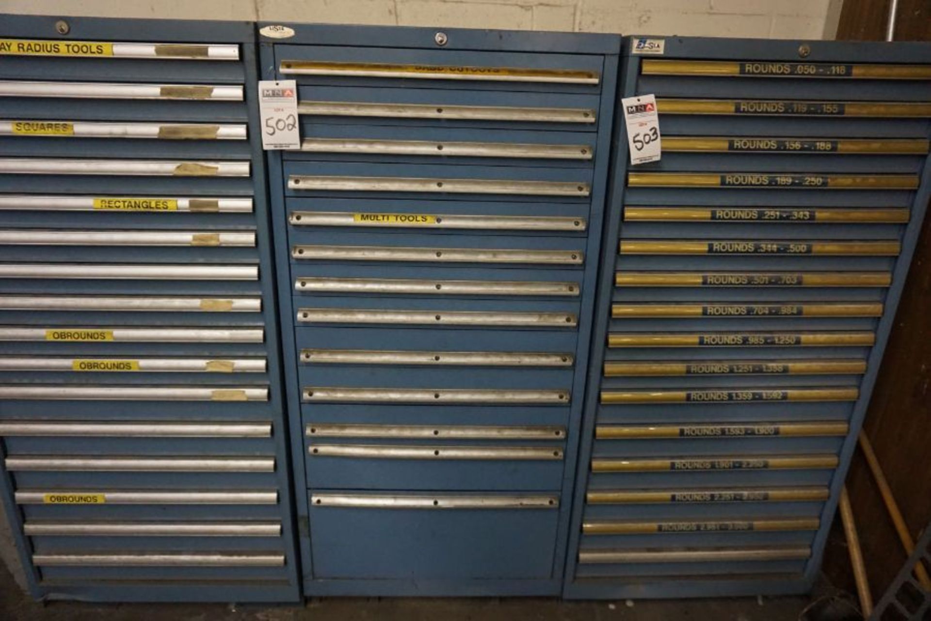 13 Drawer Lista Cabinet with Assorted Punch & Dies for FinnPower TP250 *Auctioned from Edgerton, KS*