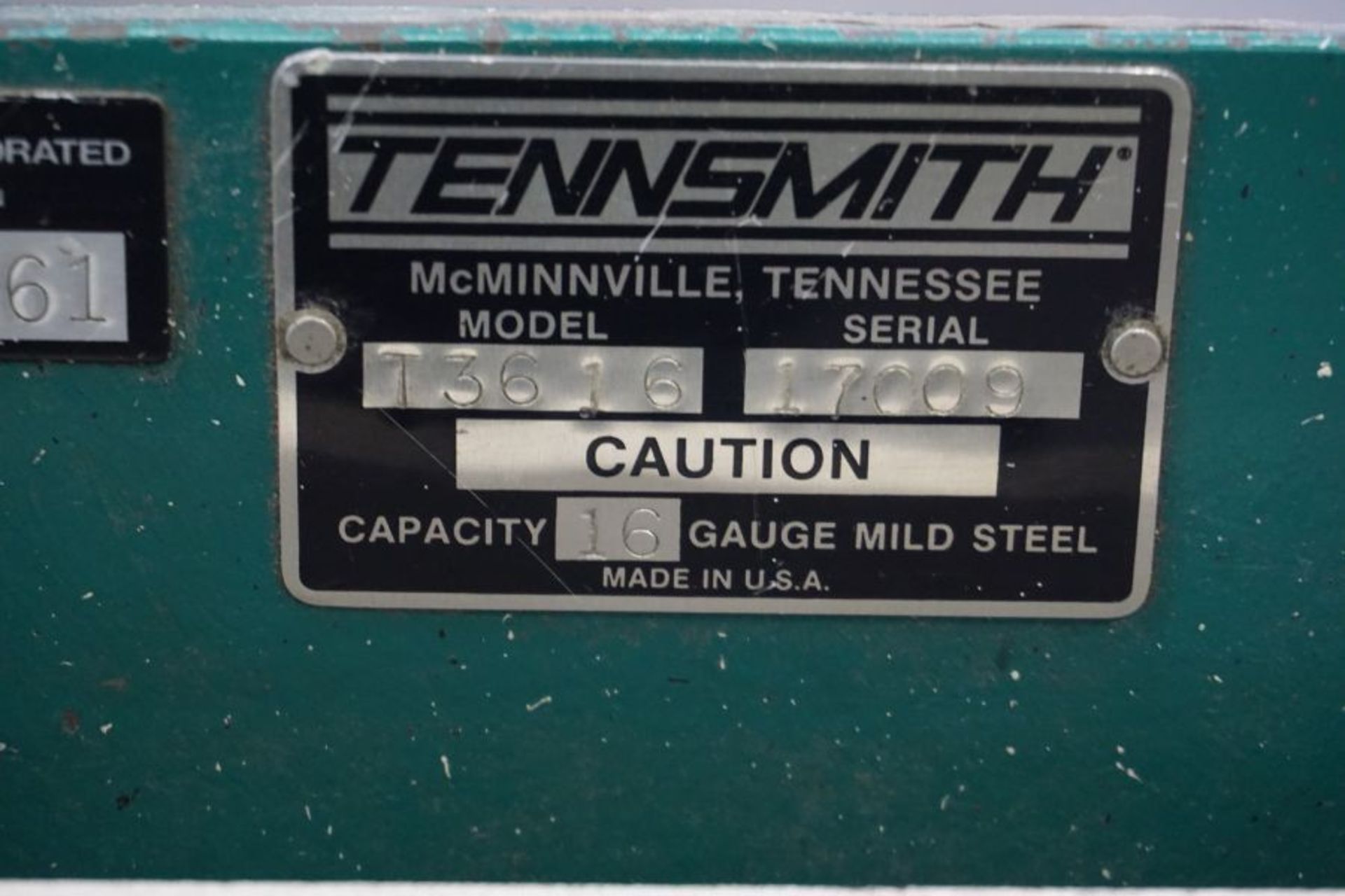 36" Tennsmith T3616 Foot Shear, s/n 17009 *Auctioned from Edgerton, KS* - Image 5 of 5