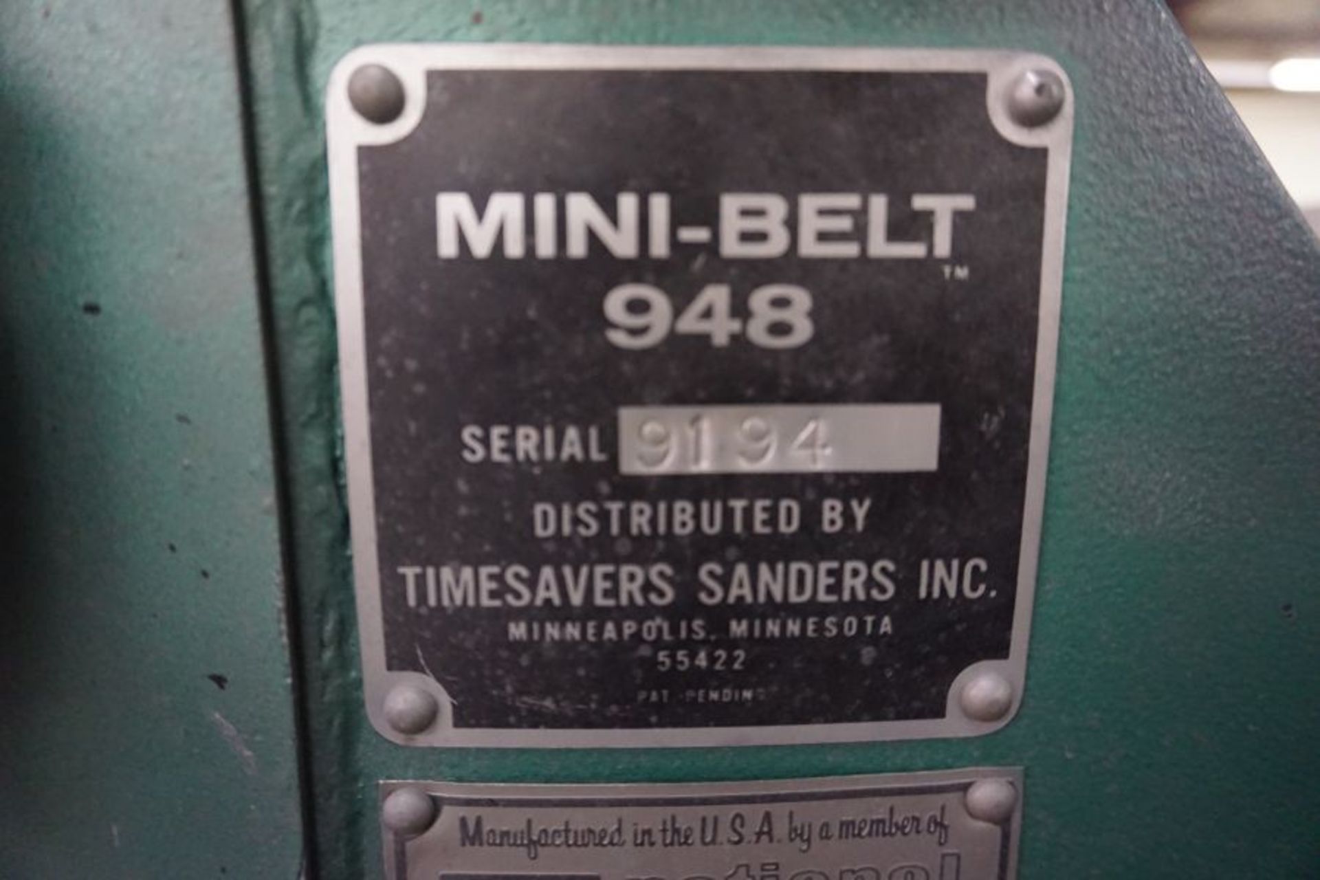 Timesaver Mini-Belt 948, 9" Dry Sander, s/n 9194 *Auctioned from Edgerton, KS* - Image 6 of 6