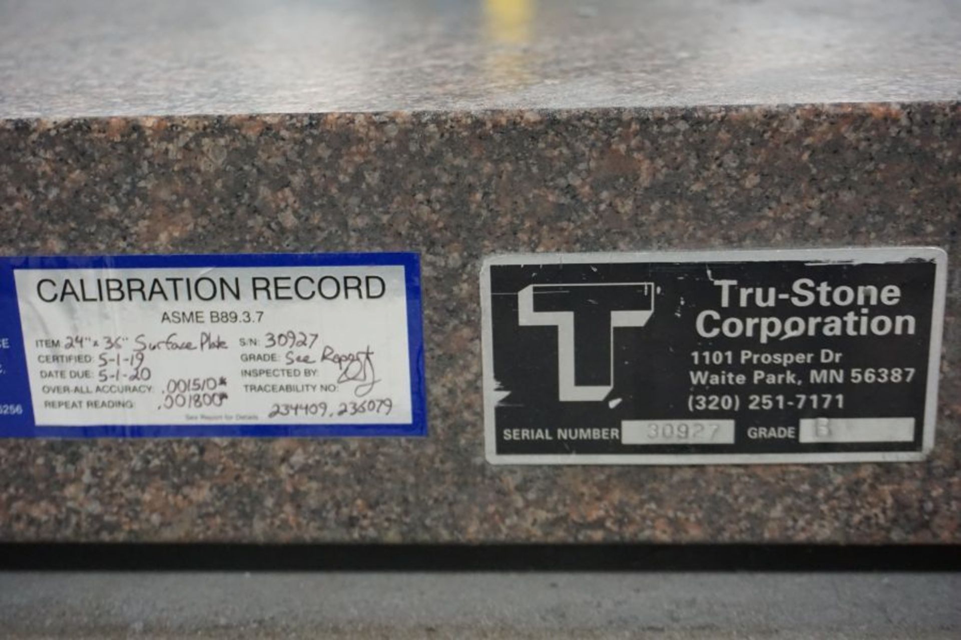 Tru-Stone 24" x 36" Granite Surface Plate - Image 3 of 3
