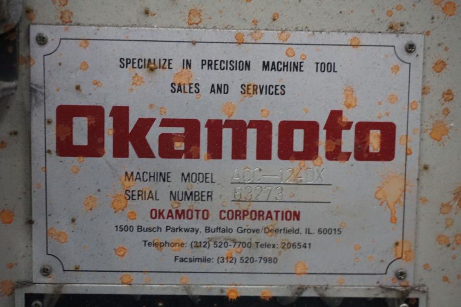 Okamoto ACC-124DX Automatic Surface Grinder, s/n 63273 - Image 6 of 6