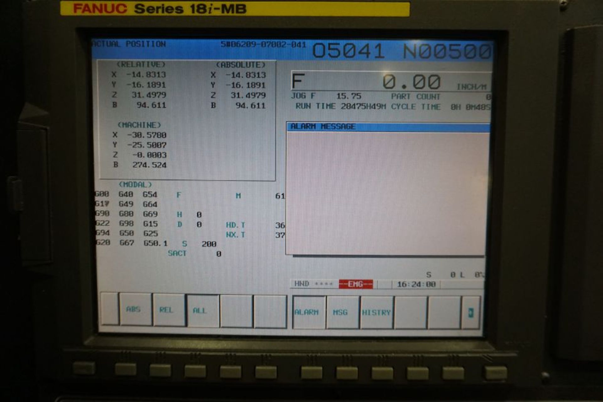 Doosan HM-500, Fanuc 18iMB, (2) 19.7” Pallets, B-Axis, 6k RPM, CT50, 60 ATC, CTS, Probe, s/n New - Image 15 of 17