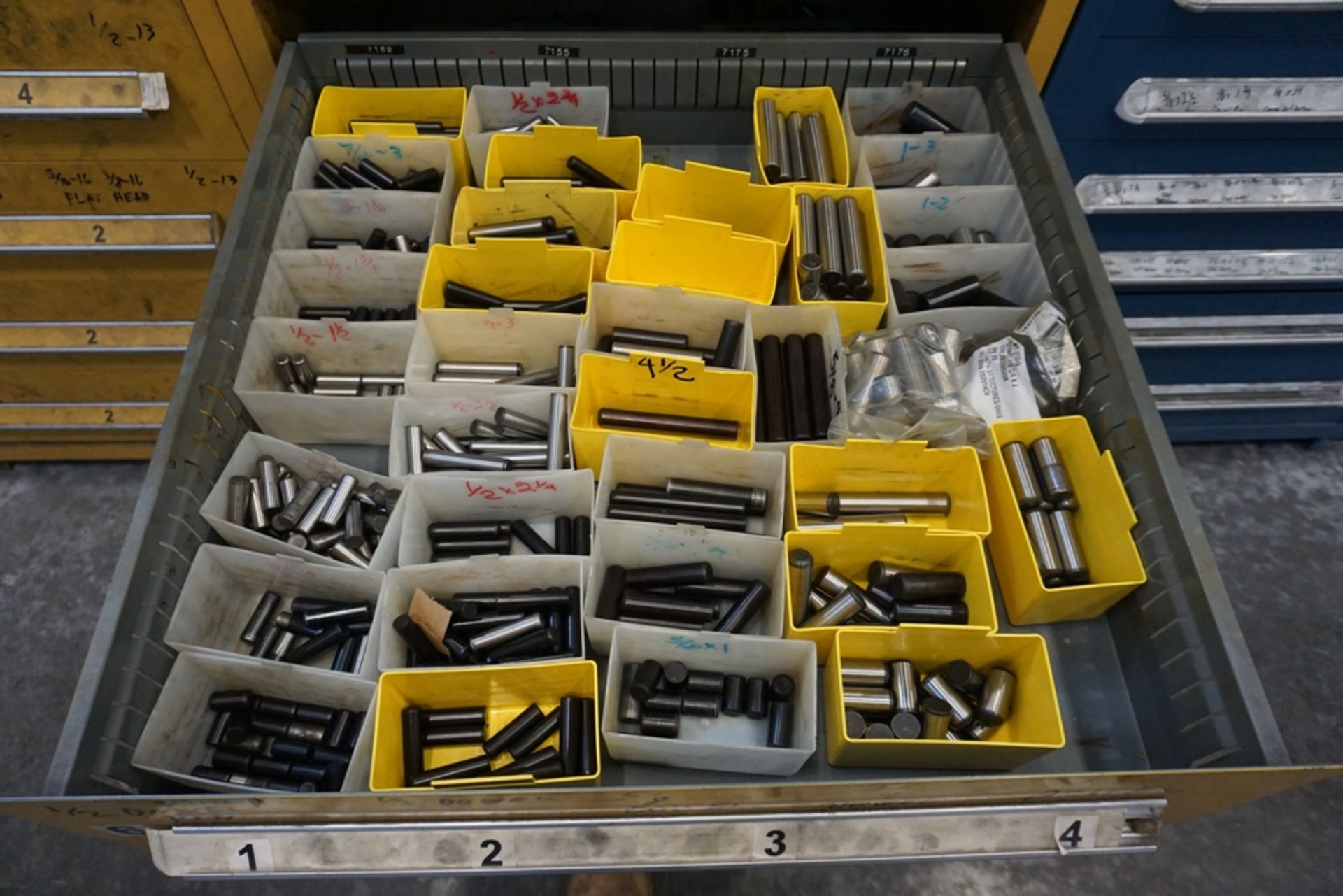 Stanley Vidmar 9 Drawer Cabinet with Content, Assorted Hardware, Reamers, Pins, and O Rings - Image 6 of 8