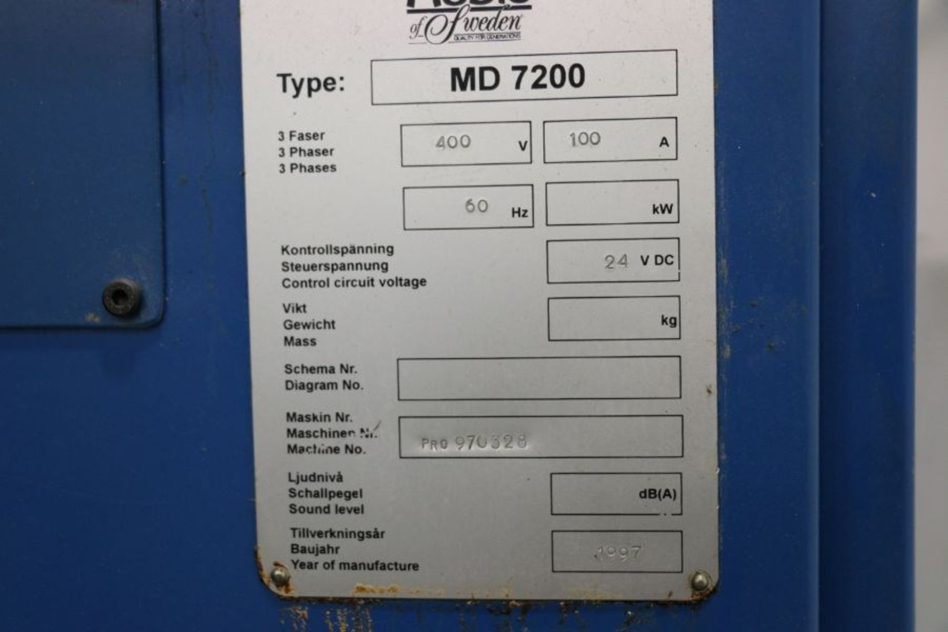 Modig MD7200, Fanuc 16M Control, 20K RPM, 24 ATC, CT40, s/n 970328, New 1997 *Parts Only Machine* - Image 8 of 8