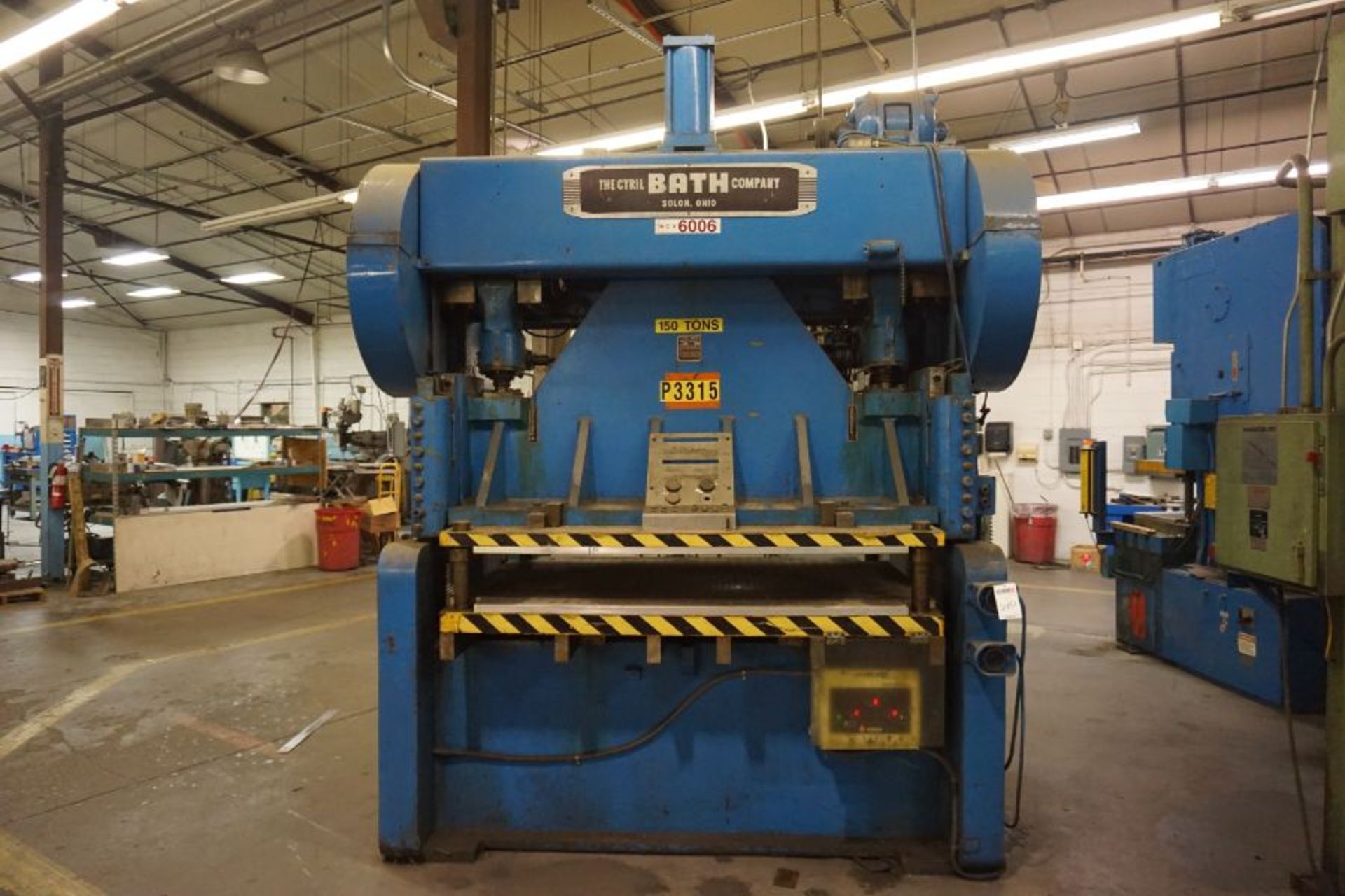 Cyril Bath PT-6-150 150 Ton Air Clutch Press Brake, 63" x 48" Bed, s/n 5629 *Located in